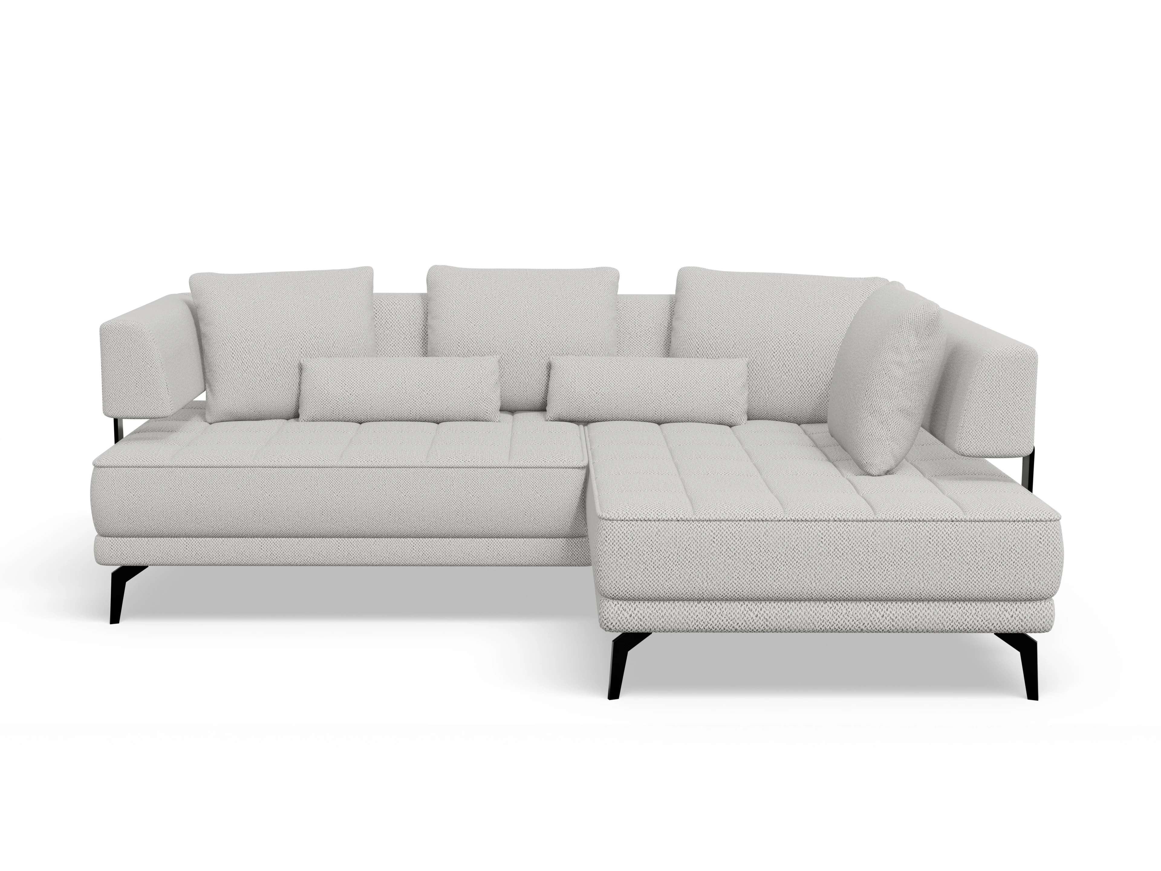 Genua Um Small R ohne Funktion Ansicht des Produktes Genua Ecksofa links Abschluss offen in Stoff Grau