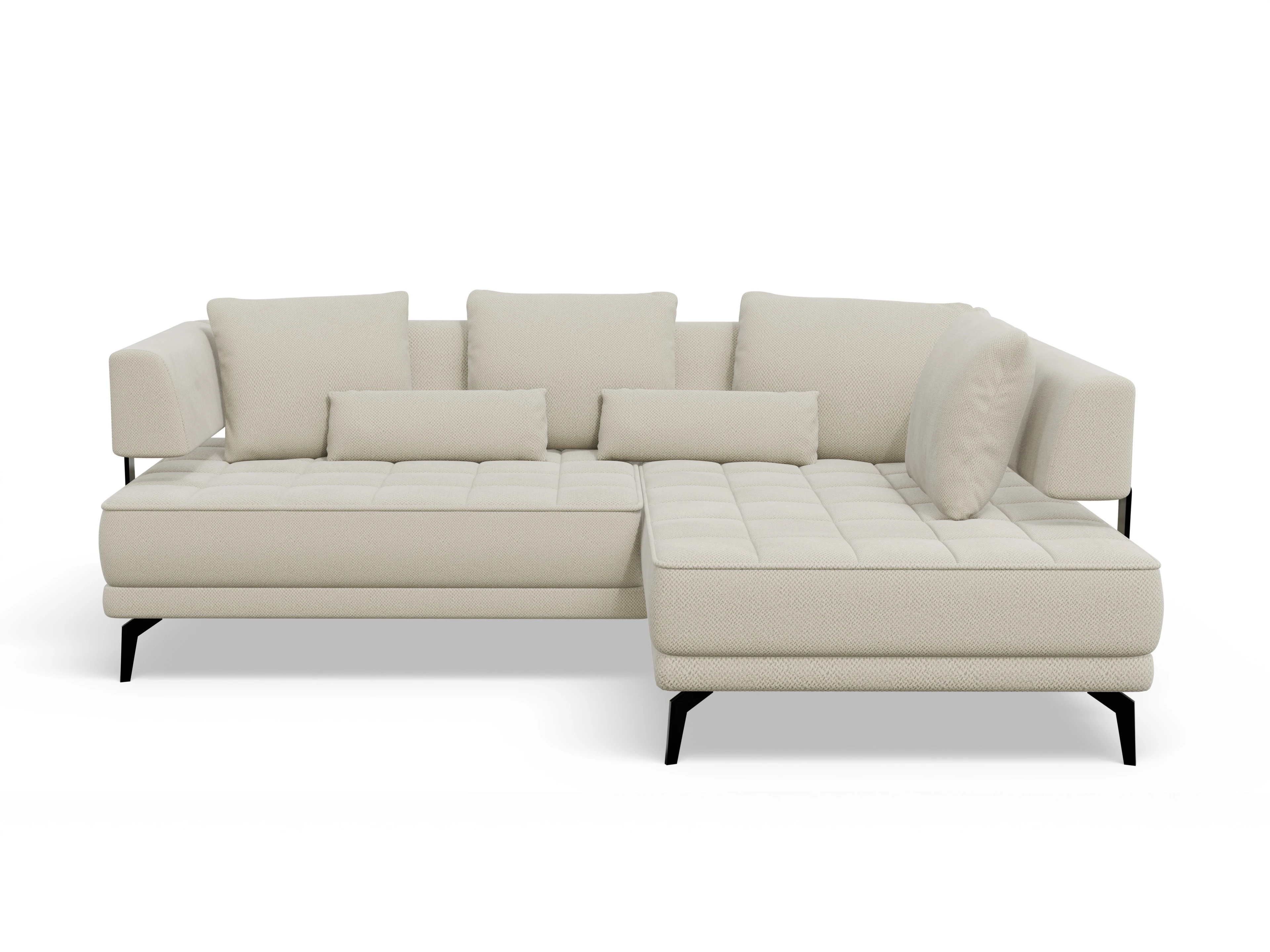 Ansicht des Produktes Genua Ecksofa rechts Abschluss offen in Stoff Braun