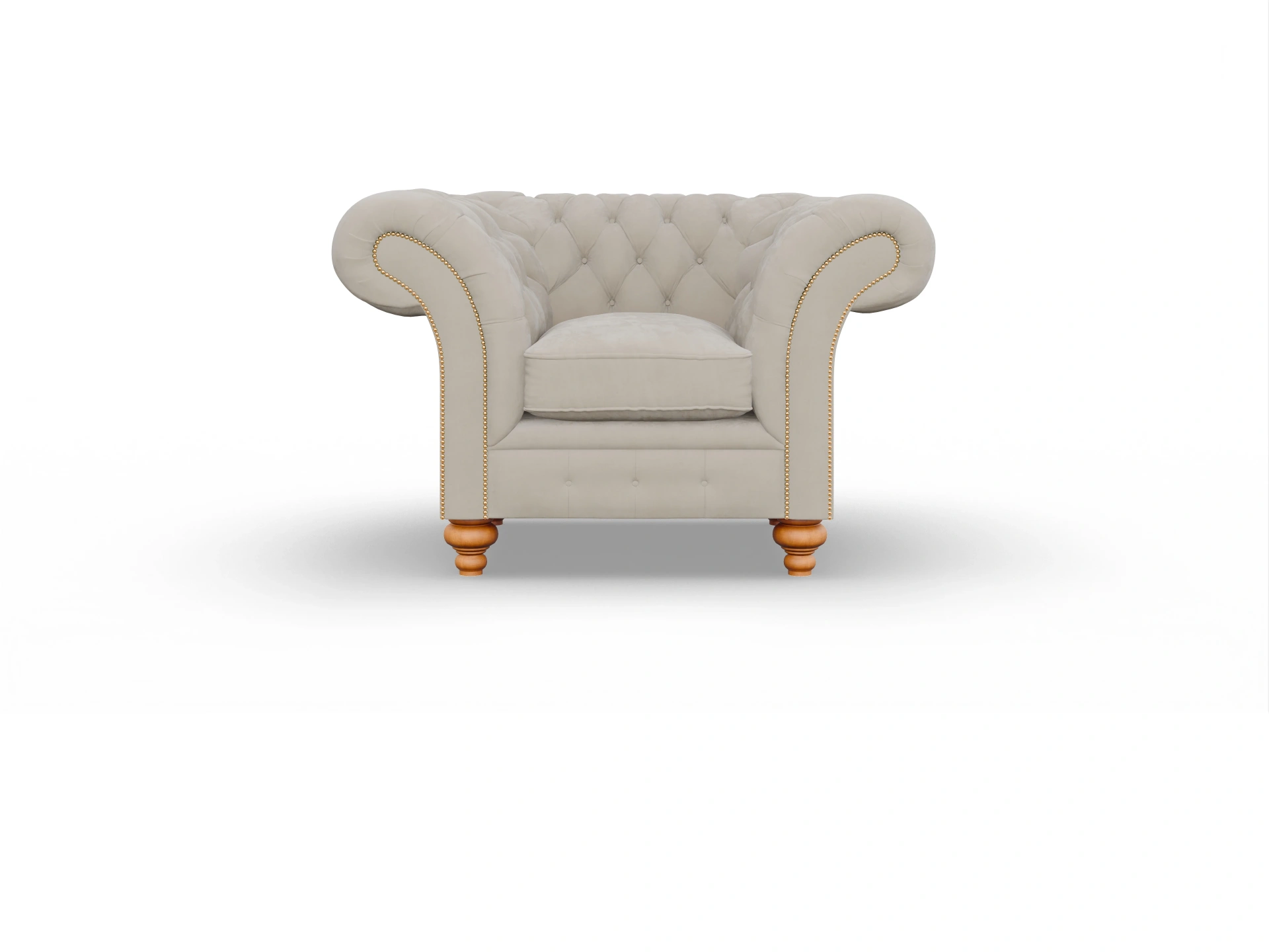 Ansicht des Produktes Knightsbridge Chesterfield Sessel in Stoff Beige