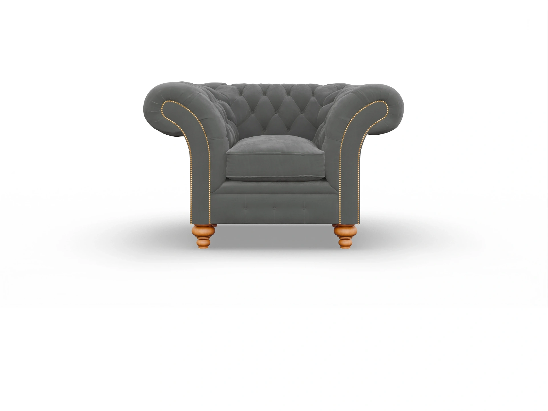 Ansicht des Produktes Knightsbridge Chesterfield Sessel in Stoff Grau