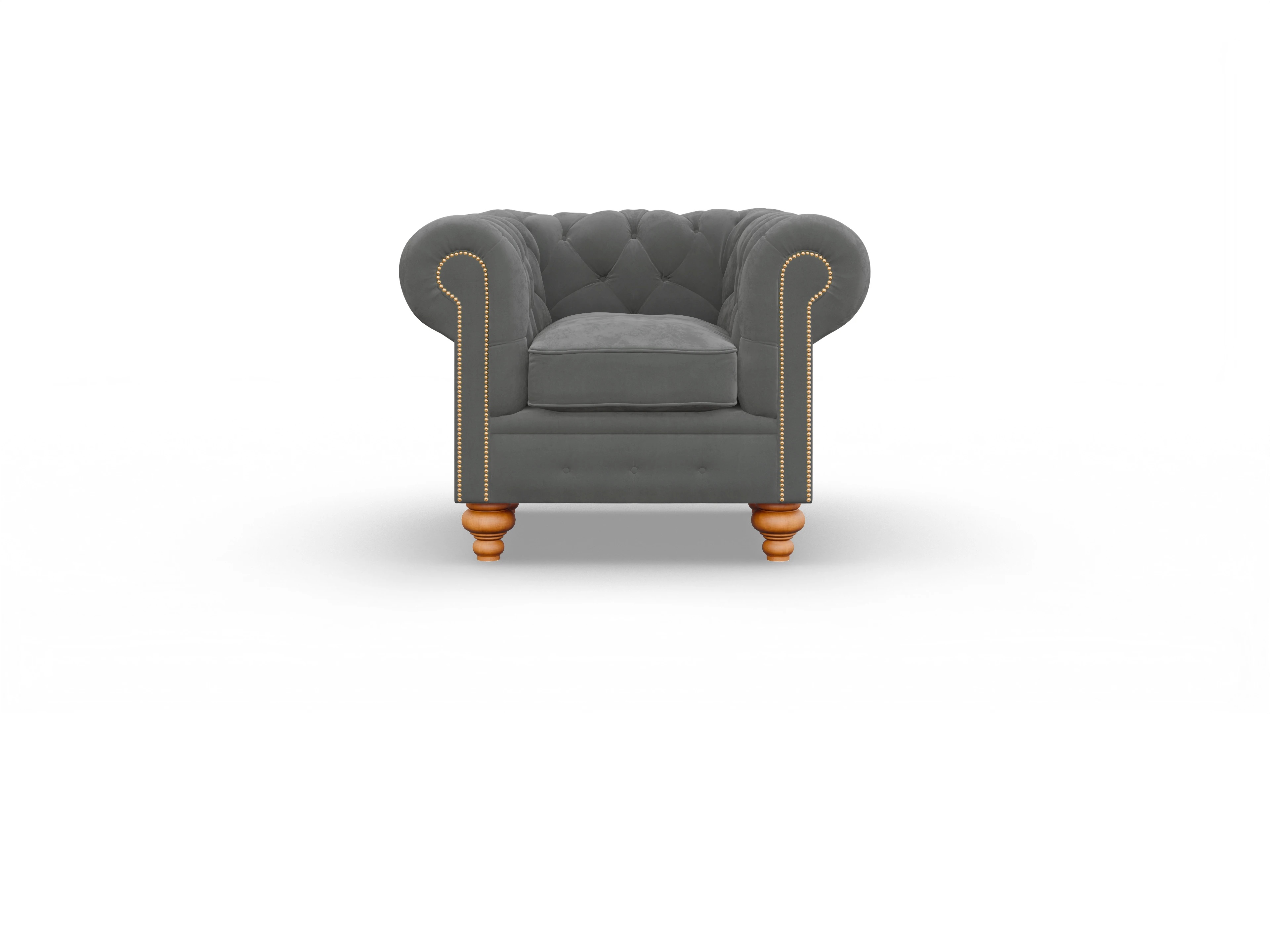 Ansicht des Produktes Trafalgar Chesterfield Sessel in Stoff Grau