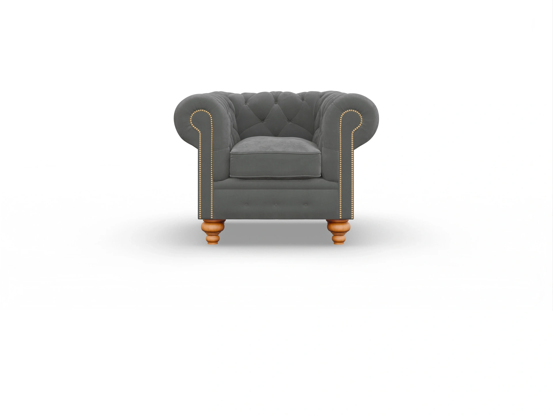 Ansicht des Produktes Trafalgar Chesterfield Sessel in Stoff Grau