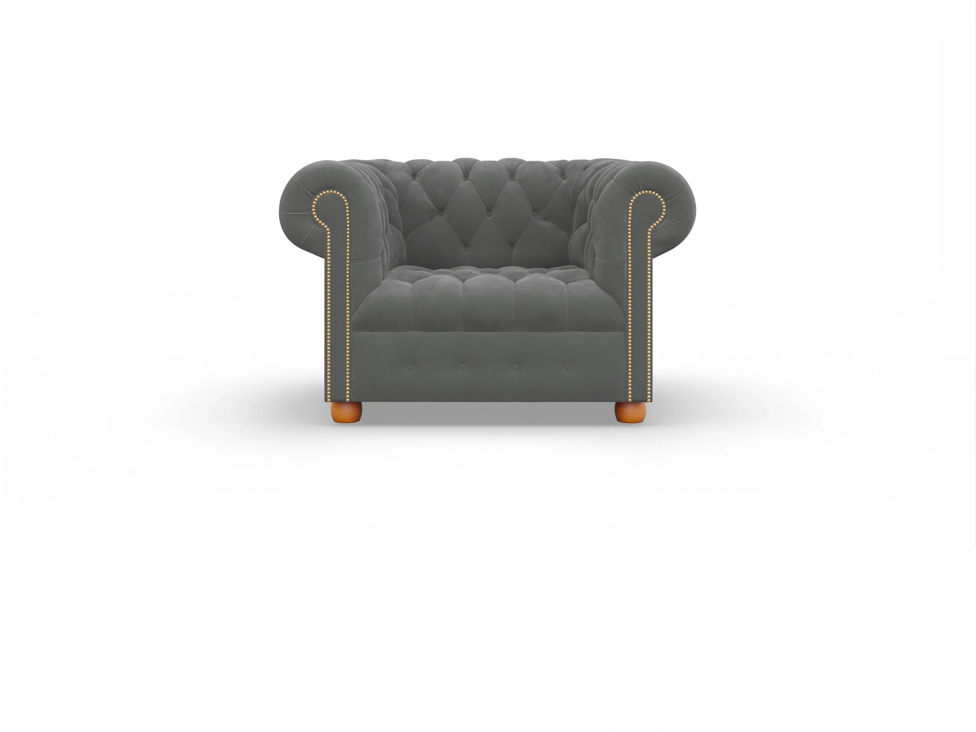 Ansicht des Produktes Bingley Chesterfield Sessel in Stoff Grau