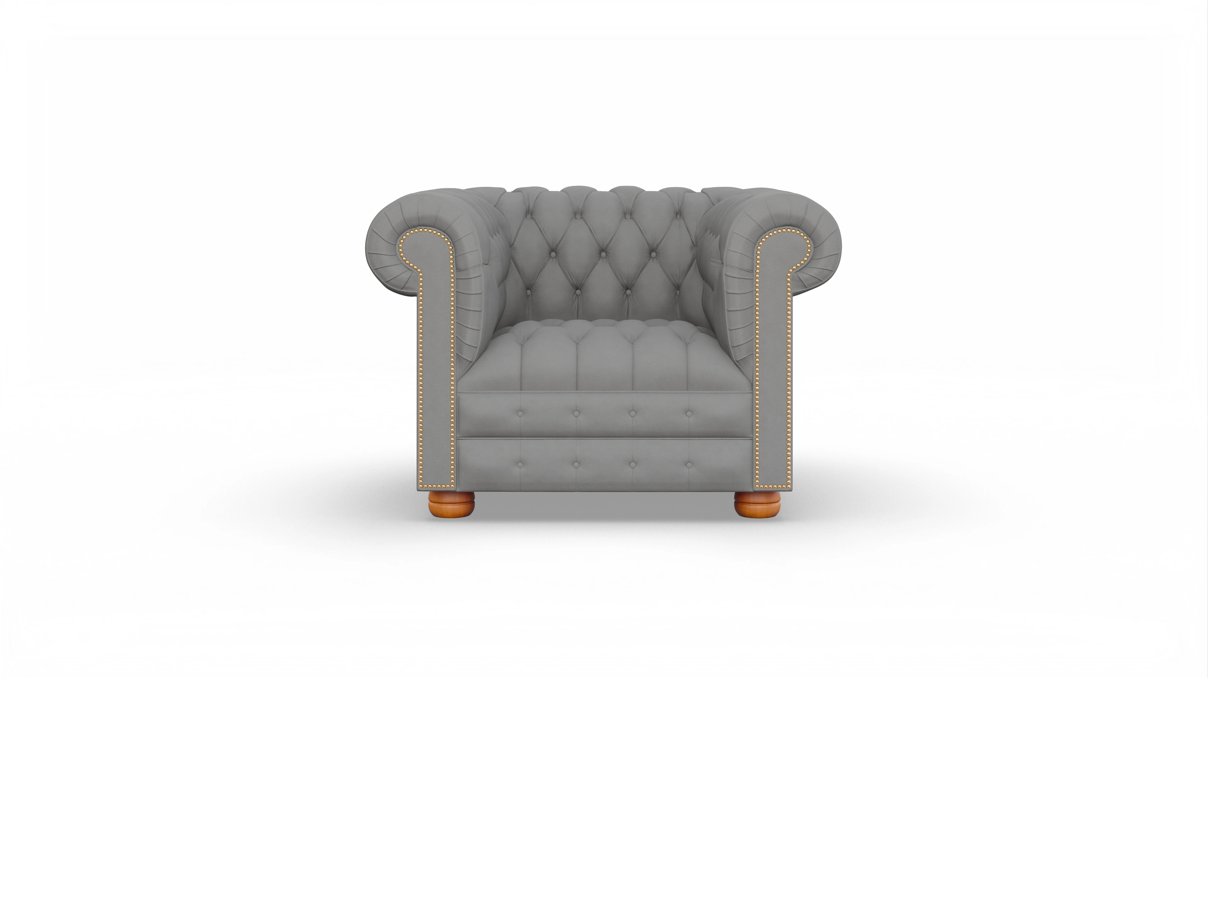 Ansicht des Produktes Osmond Chesterfield Sessel in Leder Grau