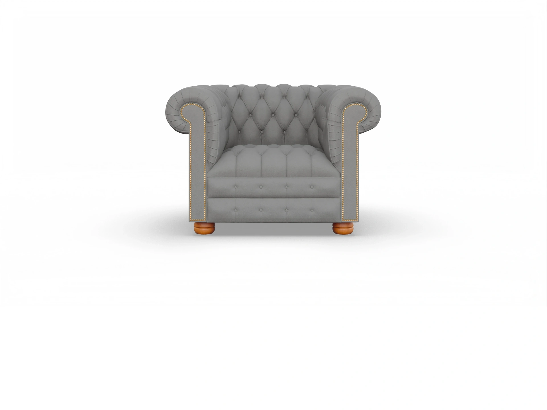 Ansicht des Produktes Osmond Chesterfield Sessel in Leder Grau