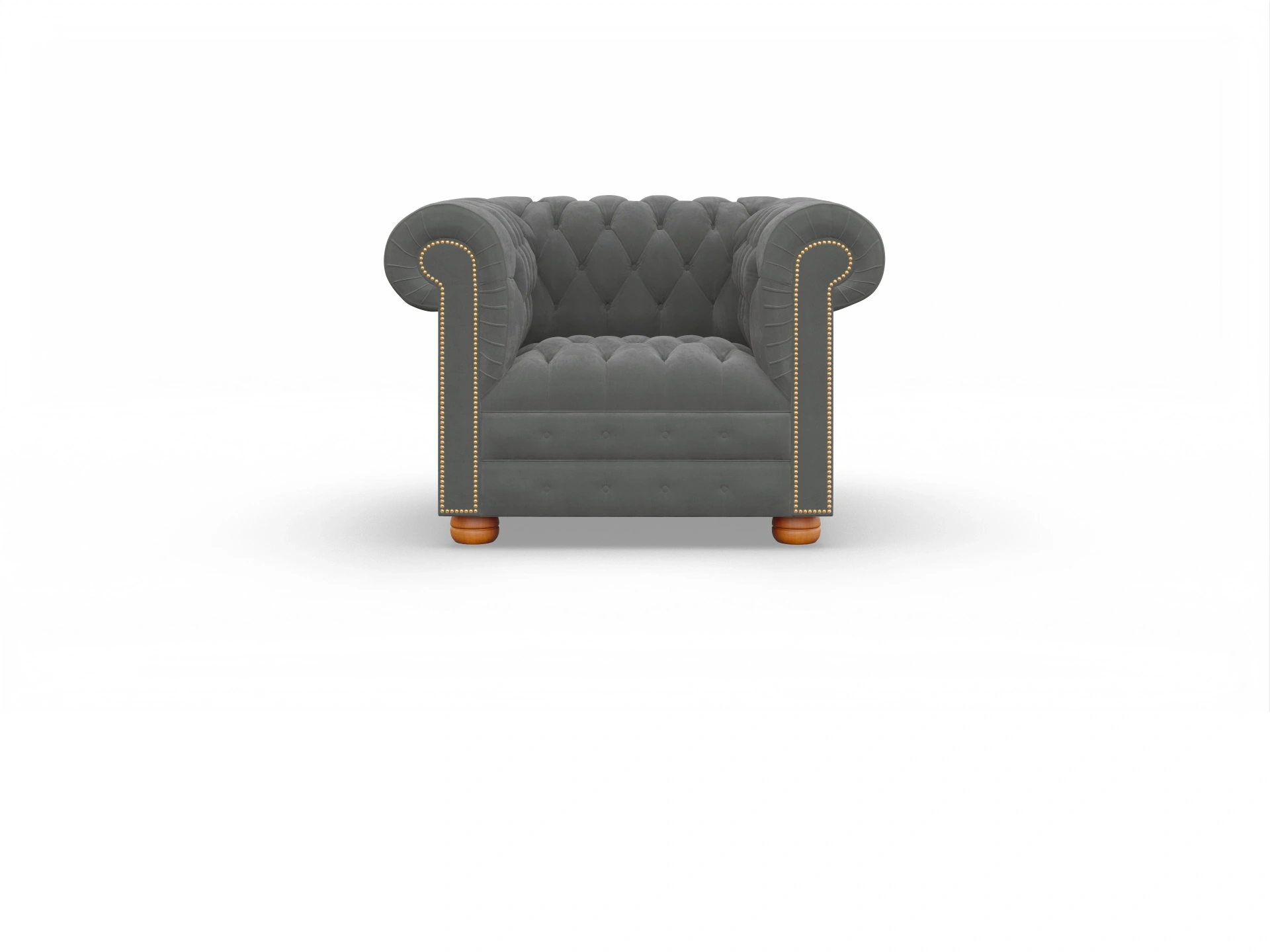 Ansicht des Produktes Osmond Chesterfield Sessel in Stoff Grau