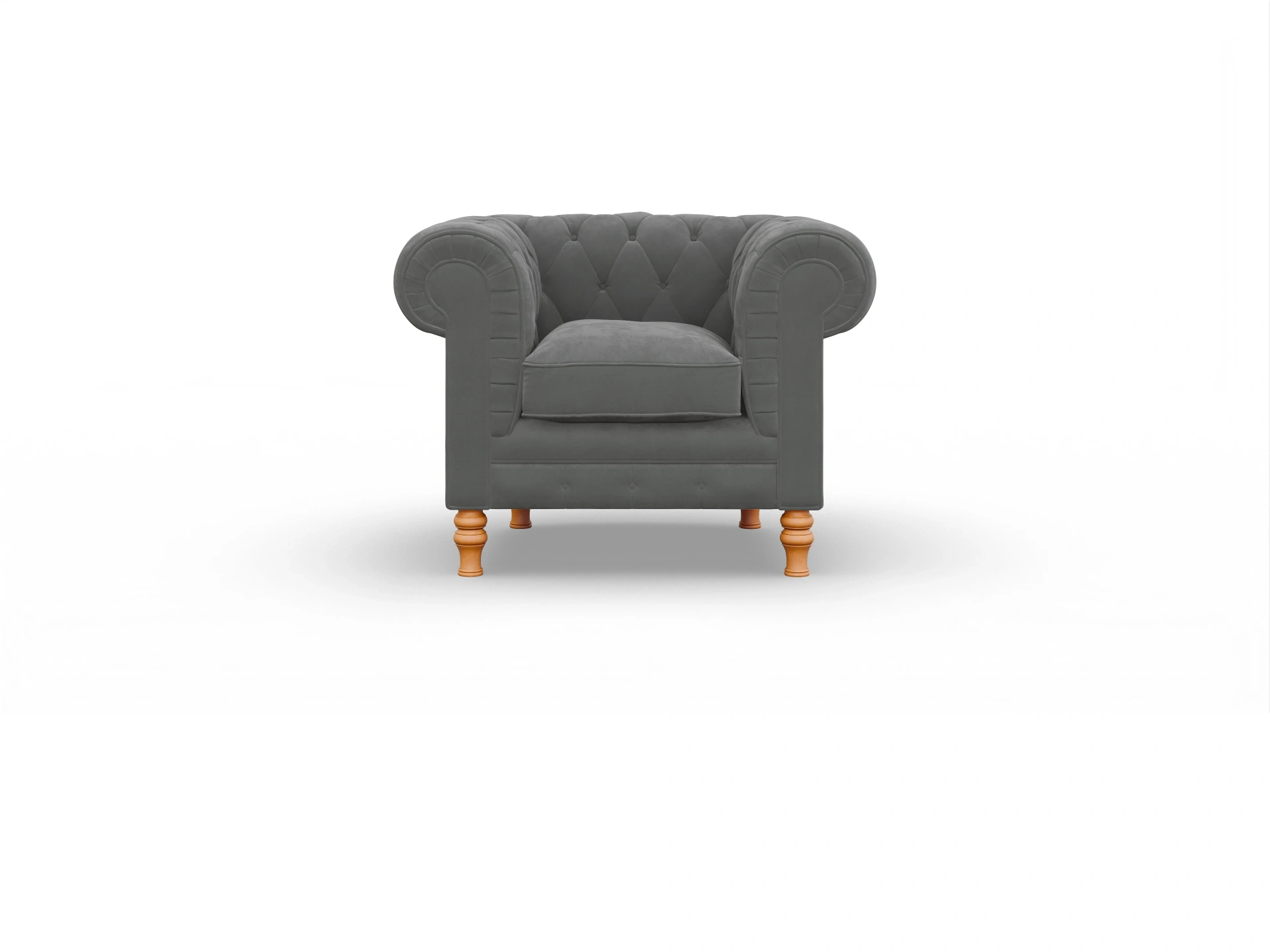 Ansicht des Produktes Countess Chesterfield Sessel in Stoff Grau