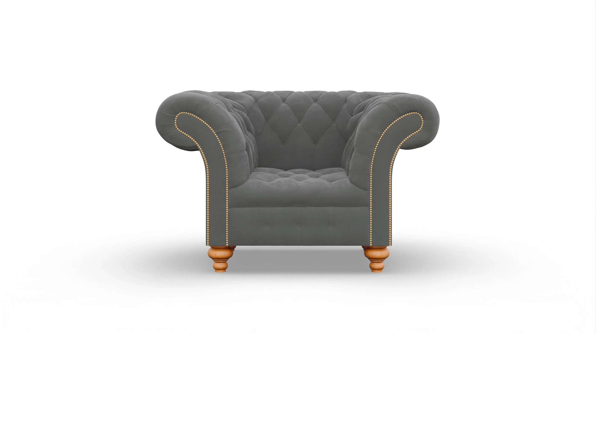 Ansicht des Produktes Mayfair Chesterfield Sessel in Stoff Grau