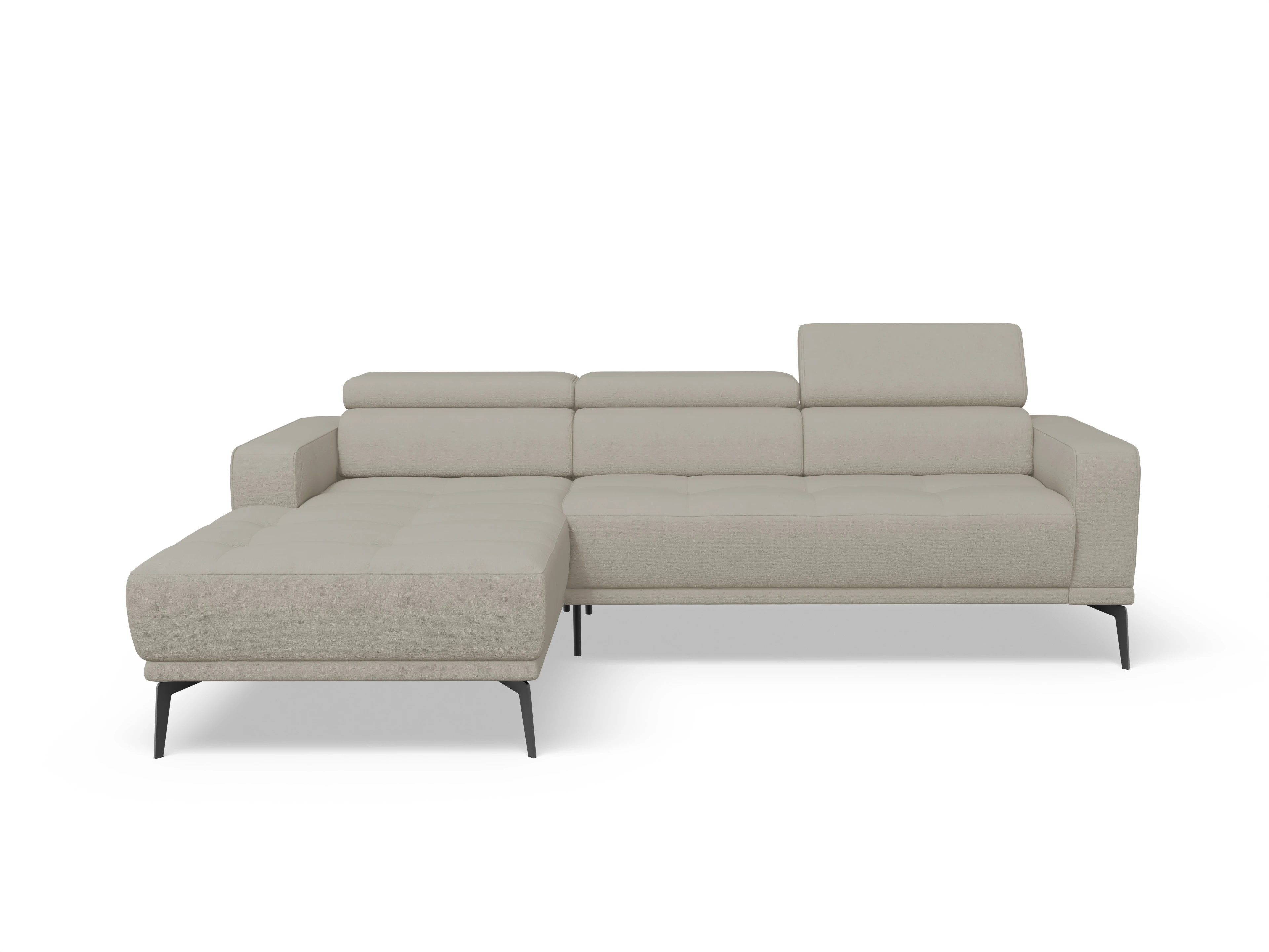 Ansicht des Produktes Marco Ecksofa links Abschluss offen in Stoff Beige