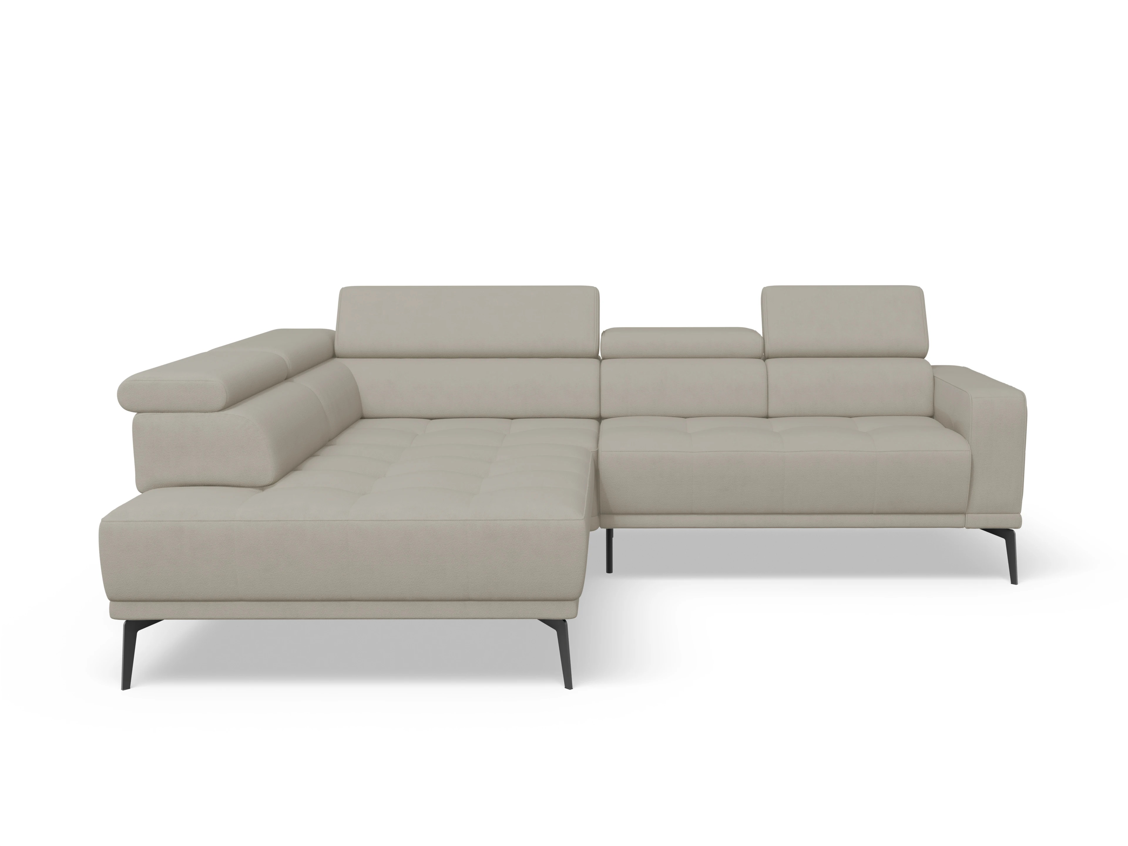 Ansicht des Produktes Marco Ecksofa links Abschluss offen in Stoff Beige