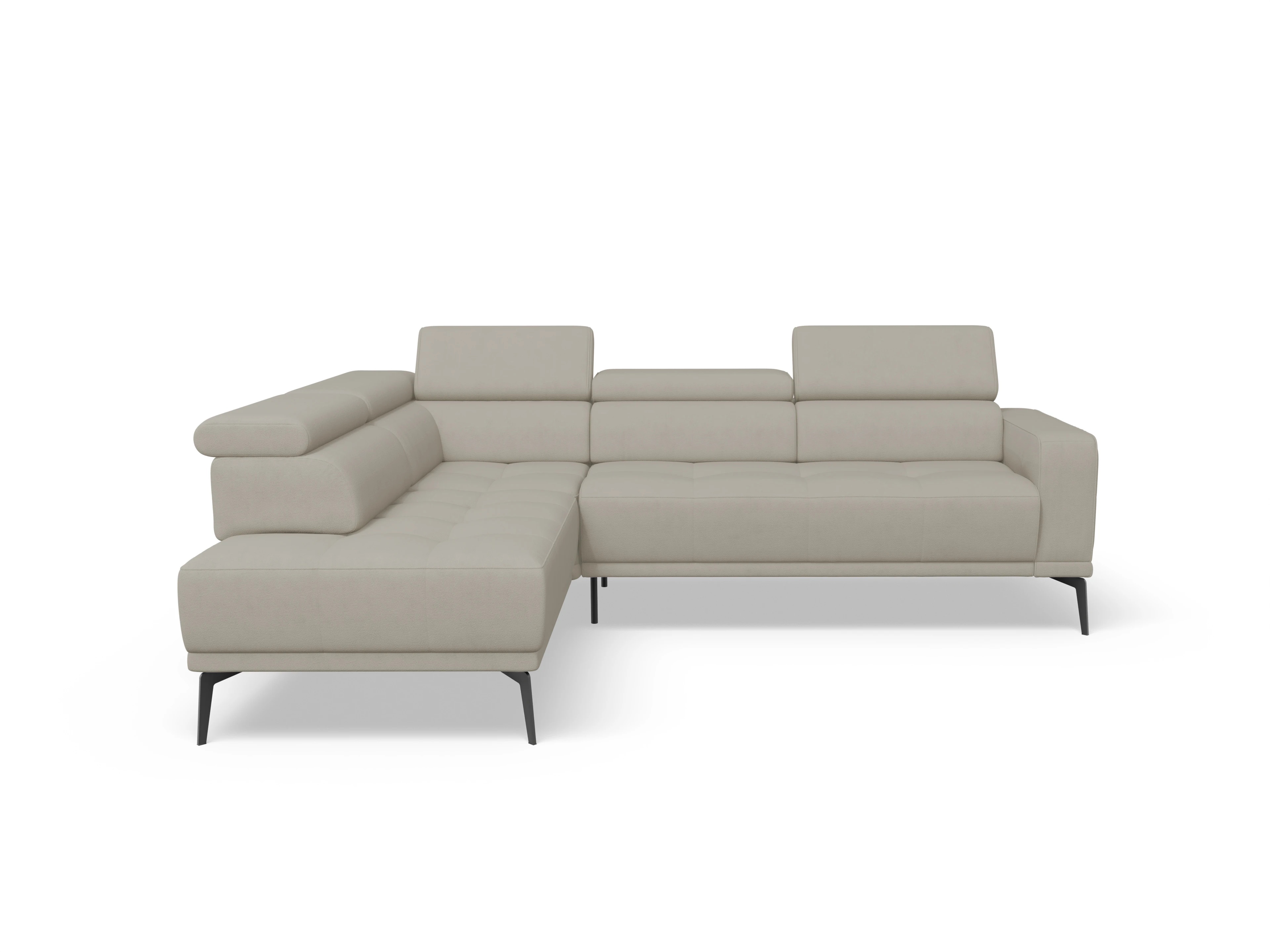Ansicht des Produktes Marco Ecksofa links Abschluss offen in Stoff Beige