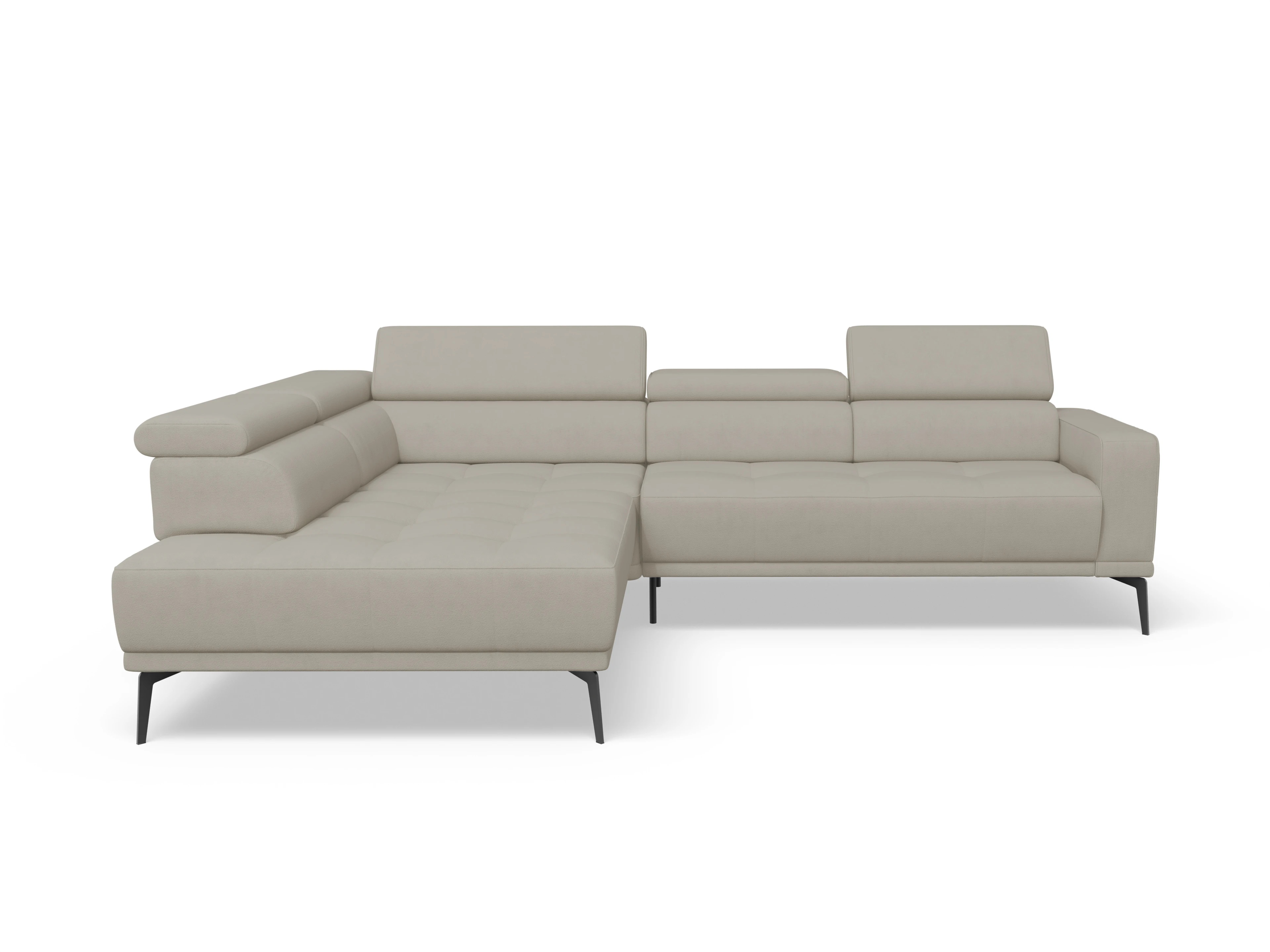 Ansicht des Produktes Marco Ecksofa links Abschluss offen in Stoff Beige