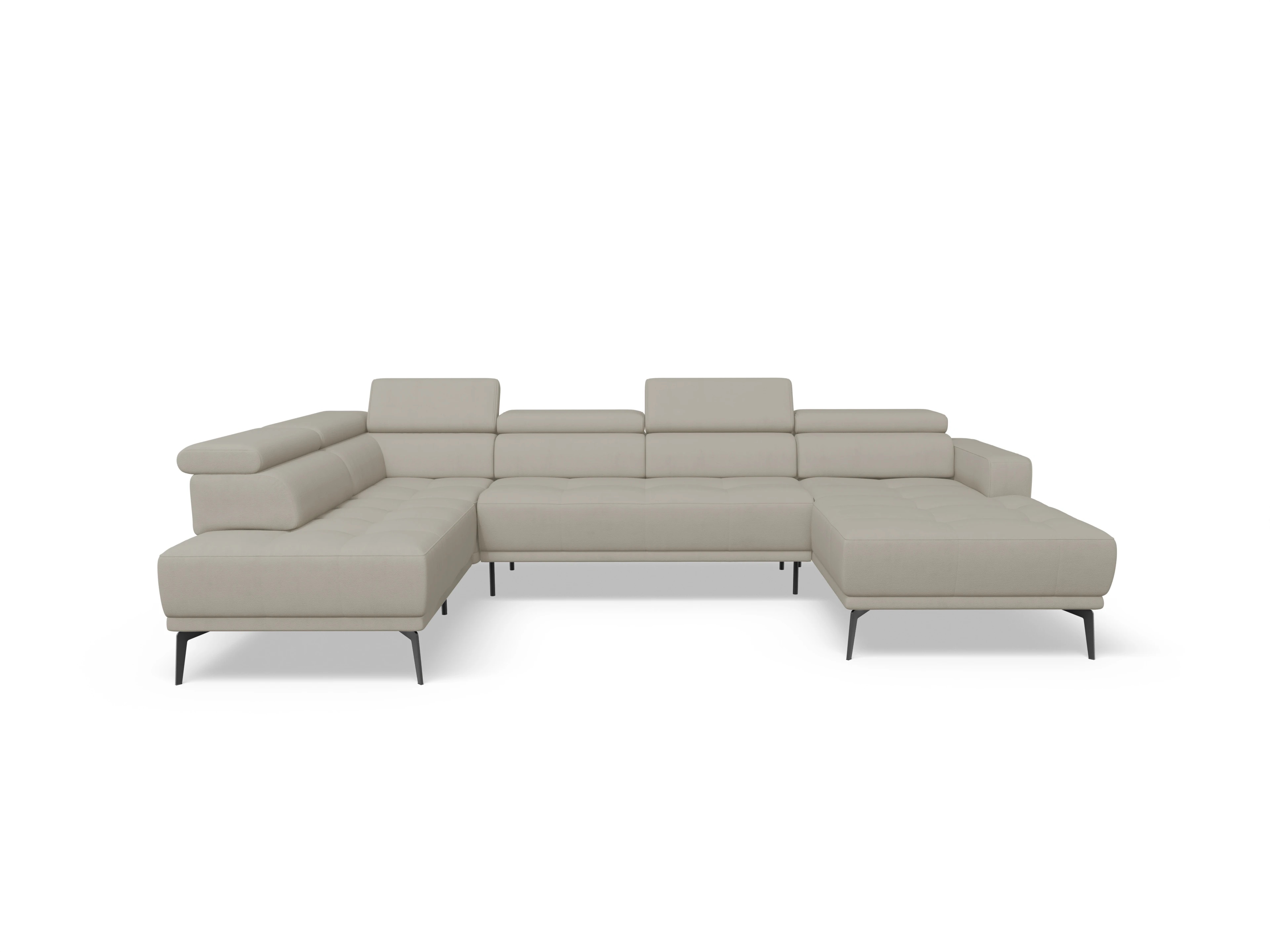 Marco LO Aho kl Medium L Ansicht des Produktes Marco Wohnlandschaft offen beidseitig in Stoff Beige