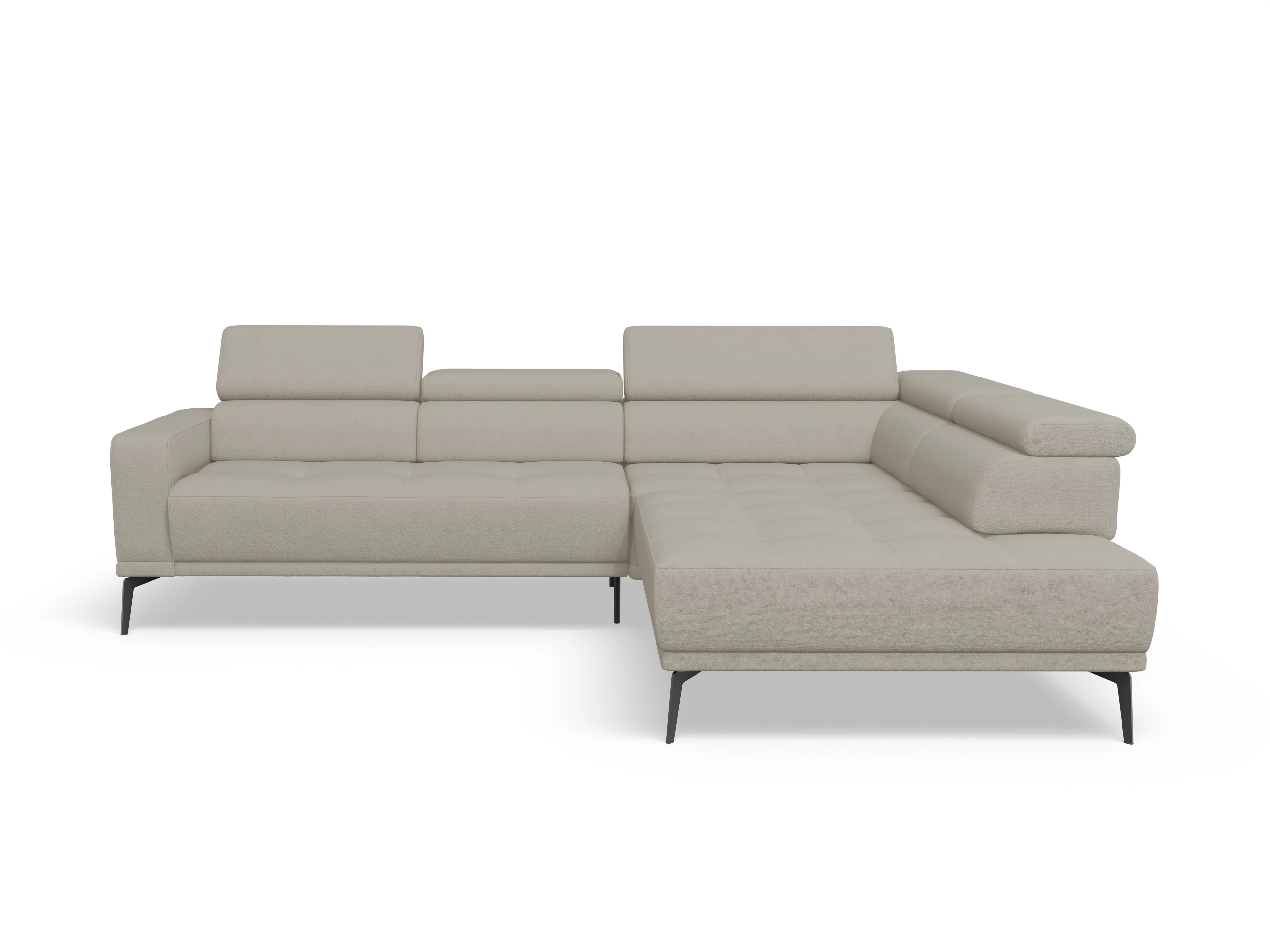 Ansicht des Produktes Marco Ecksofa rechts Abschluss offen in Stoff Beige