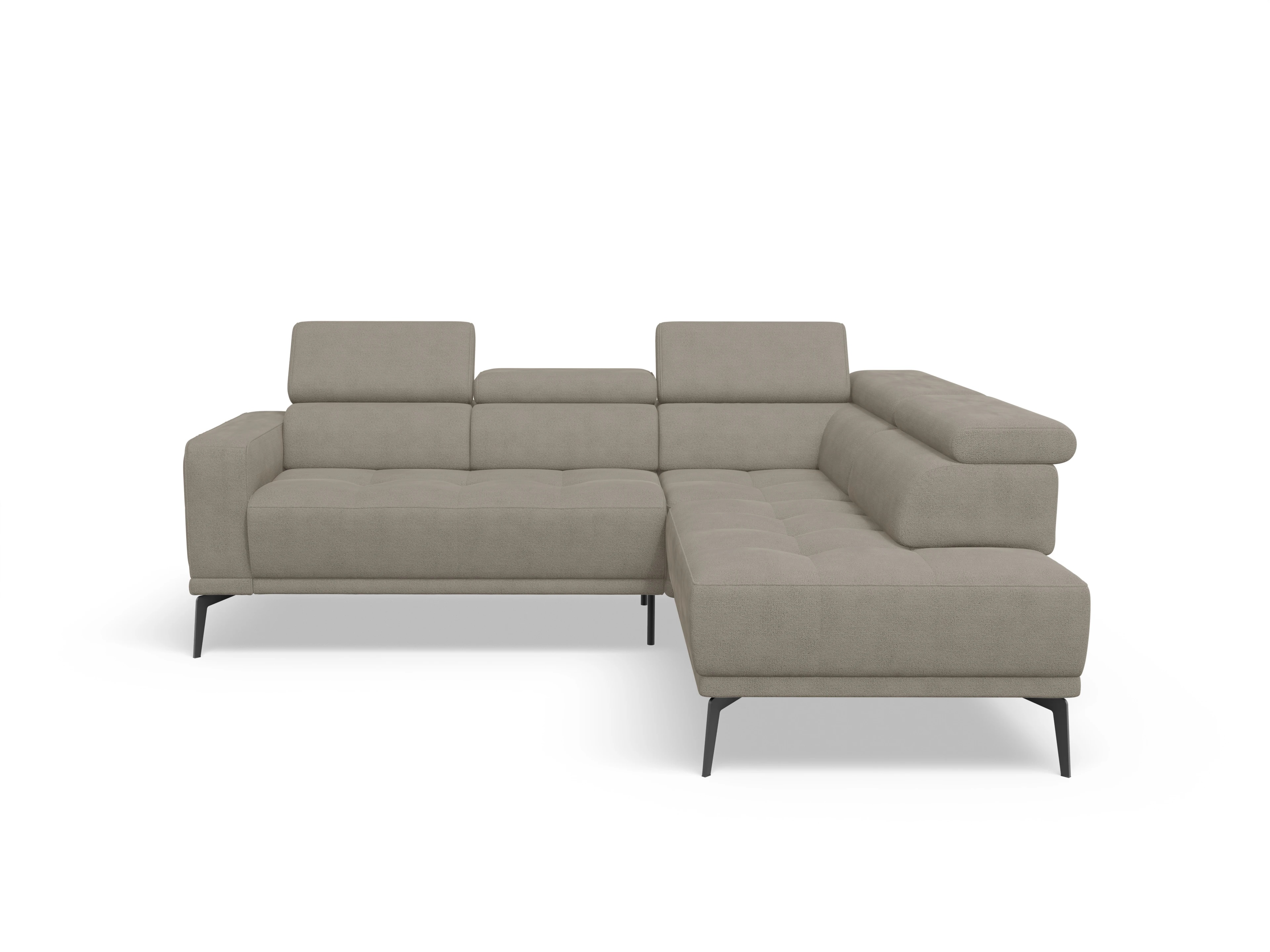 Ansicht des Produktes Marco Ecksofa rechts Abschluss offen in Stoff Braun