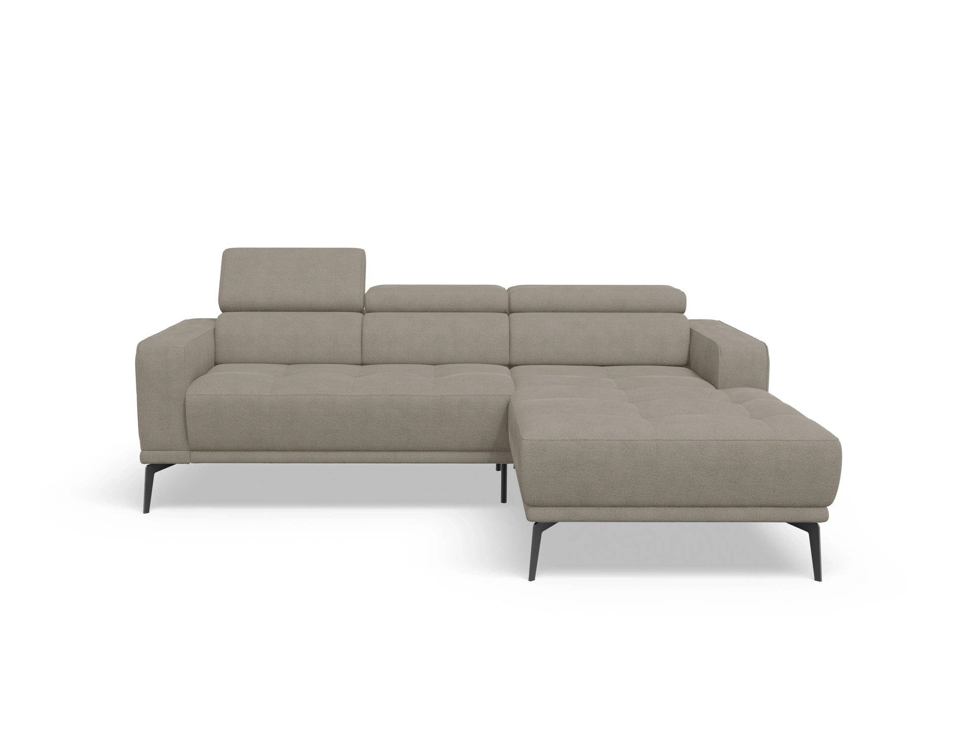 Ansicht des Produktes Marco Ecksofa rechts Abschluss offen in Stoff Braun