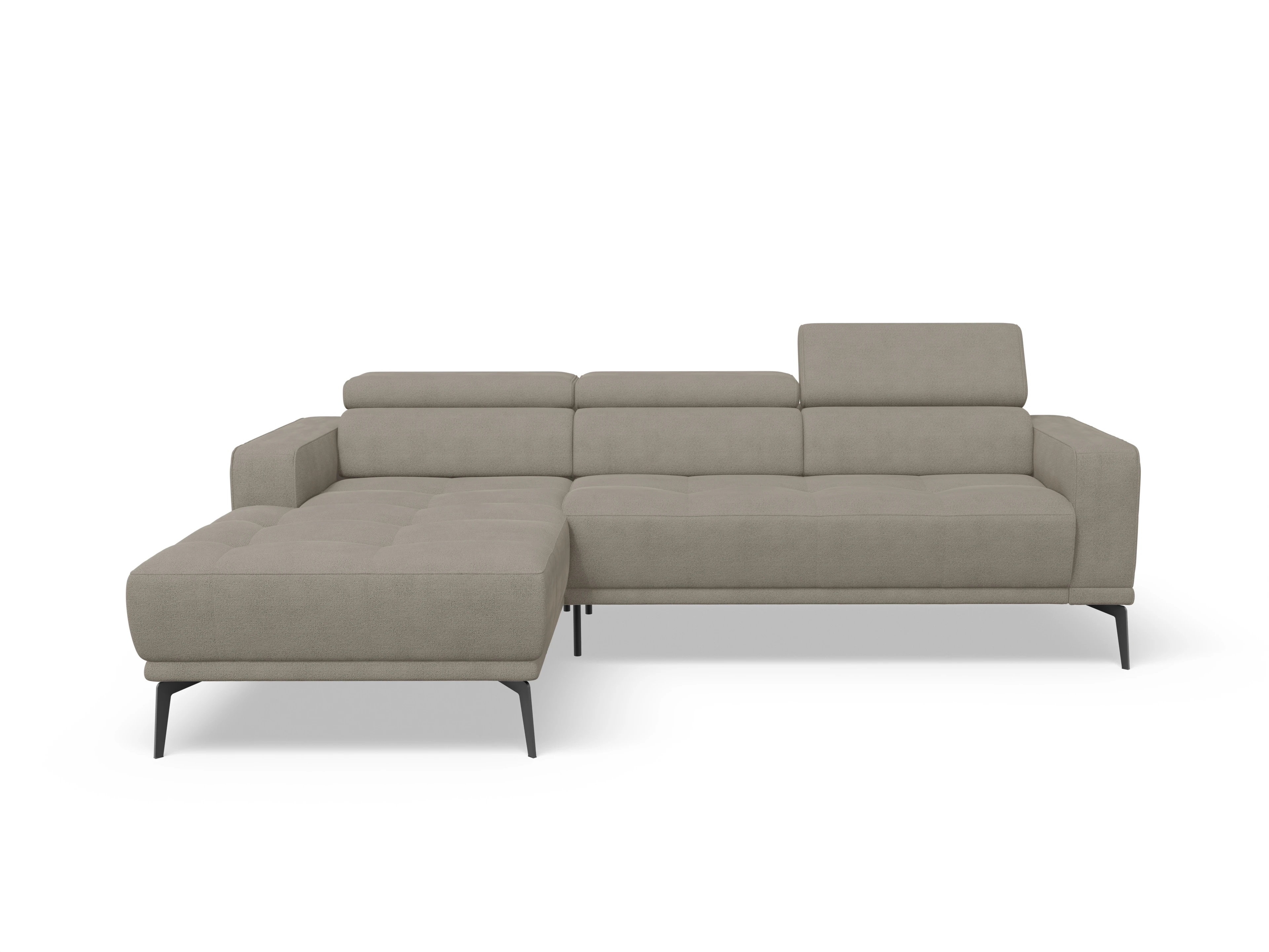 Ansicht des Produktes Marco Ecksofa links Abschluss offen in Stoff Braun
