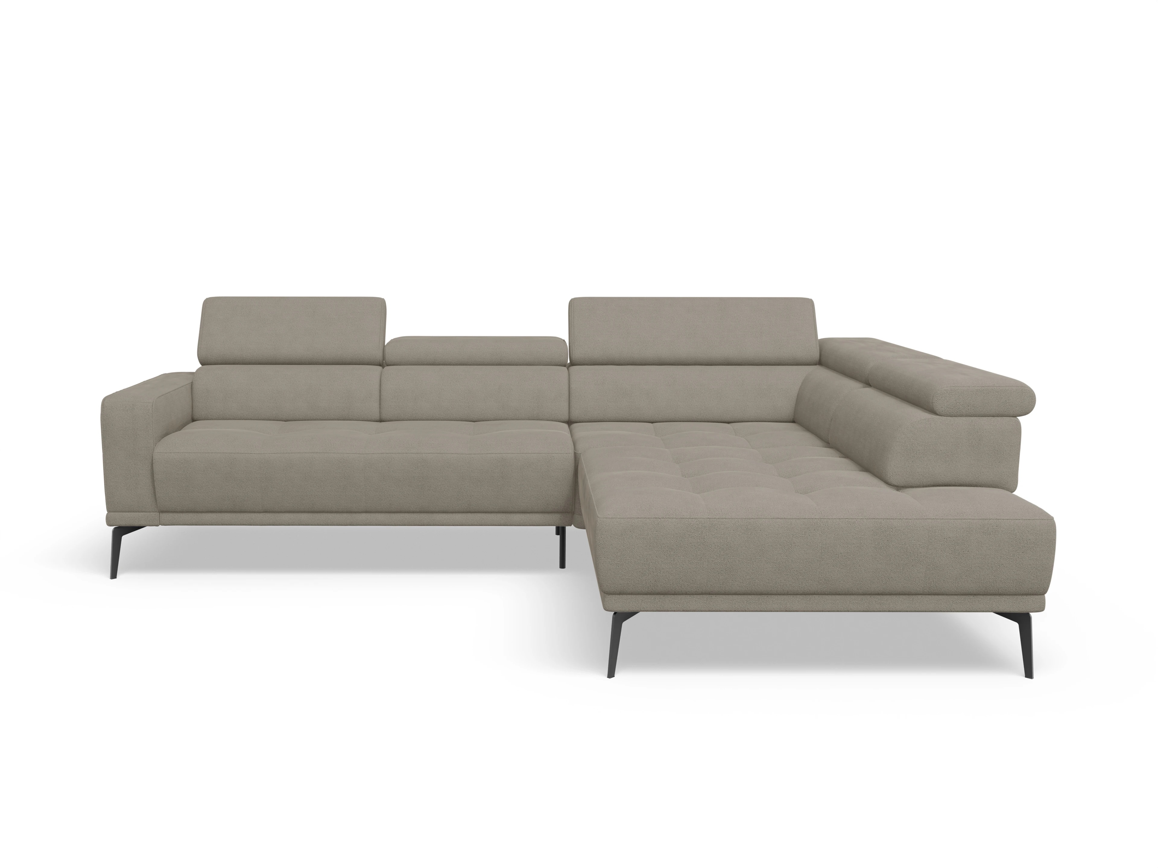Ansicht des Produktes Marco Ecksofa rechts Abschluss offen in Stoff Braun
