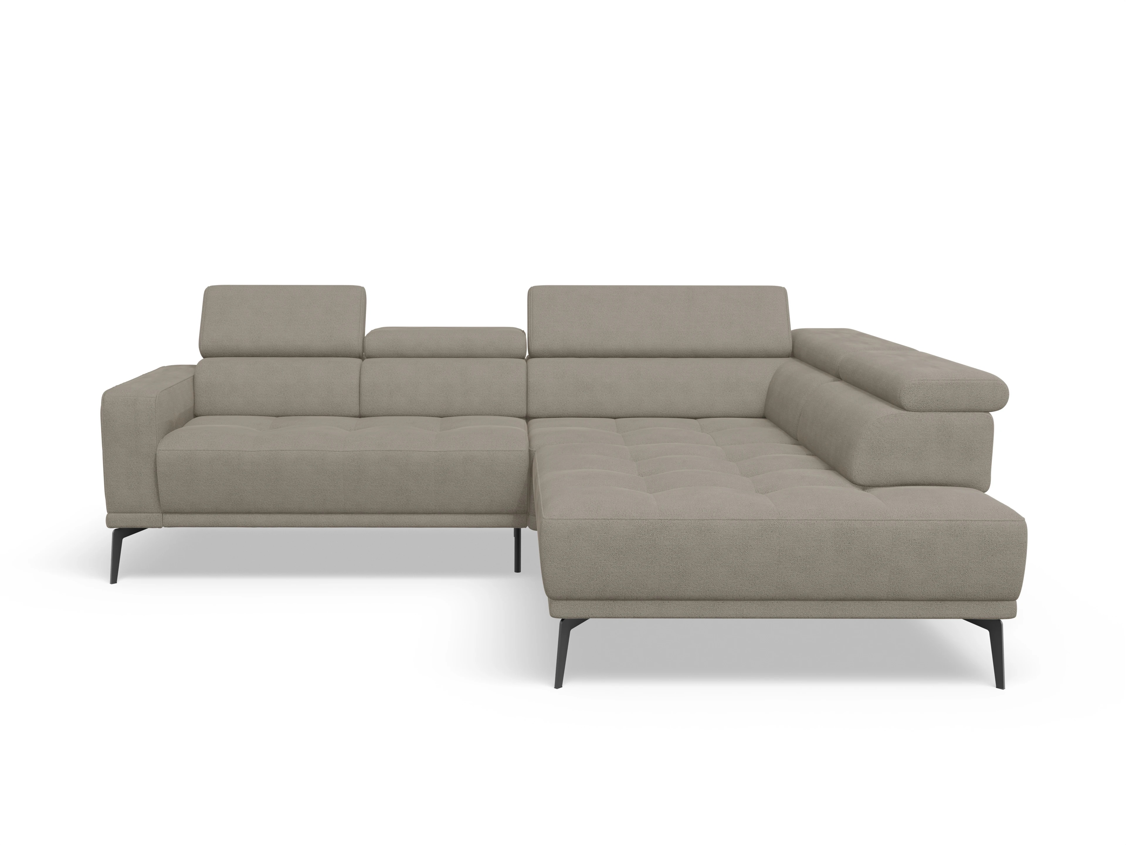 Ansicht des Produktes Marco Ecksofa rechts Abschluss offen in Stoff Braun