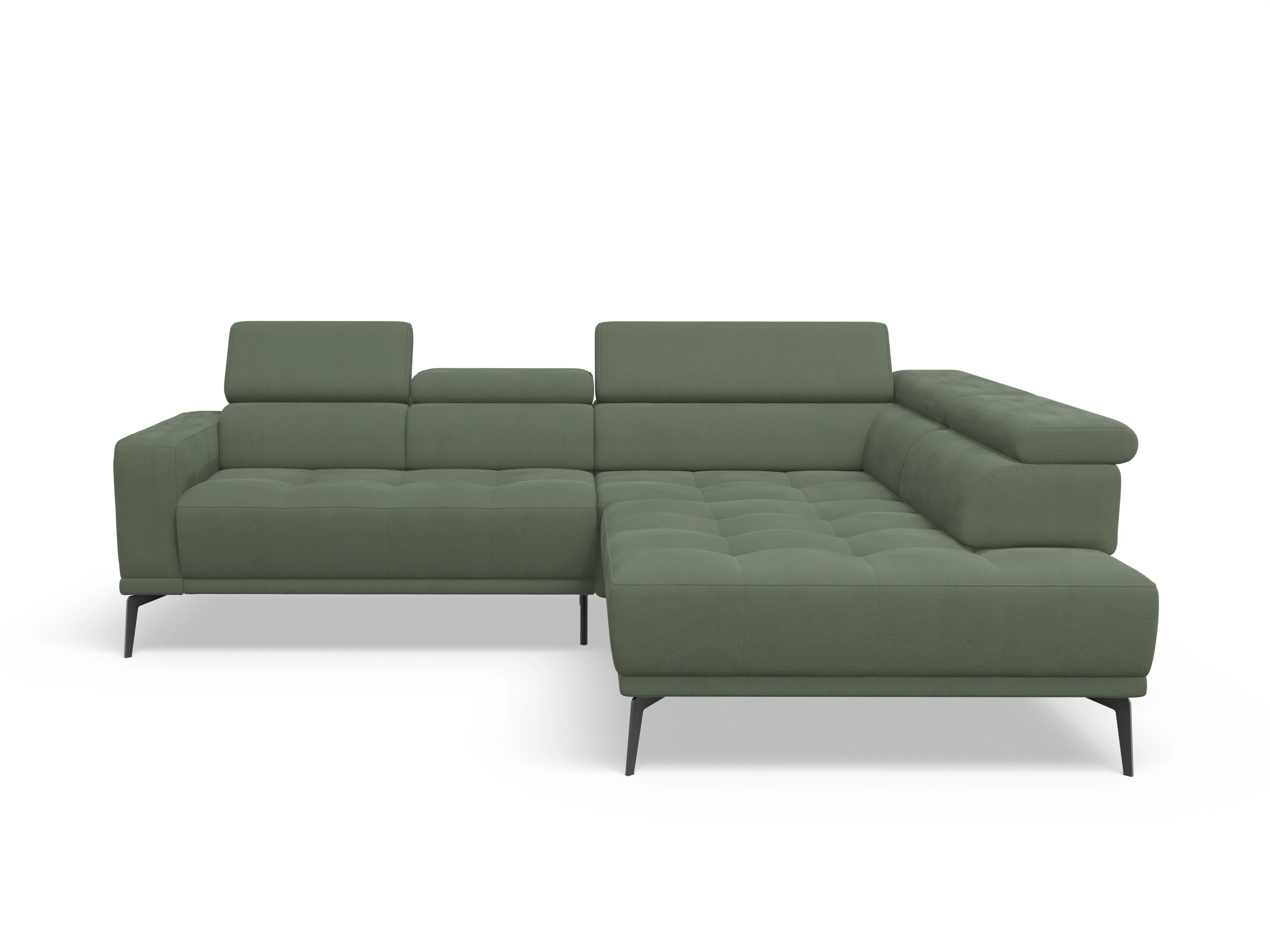 Ansicht des Produktes Marco Ecksofa rechts Abschluss offen in Stoff Grün
