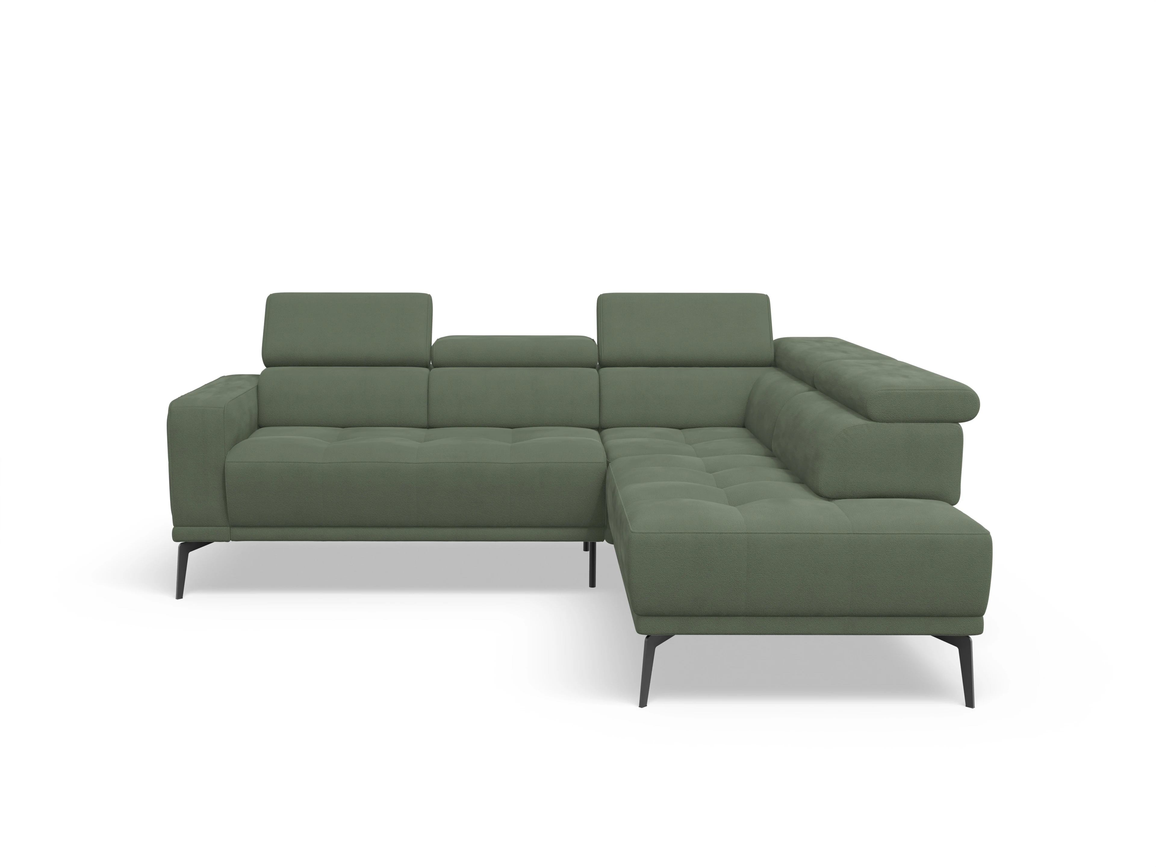 Ansicht des Produktes Marco Ecksofa rechts Abschluss offen in Stoff Grün