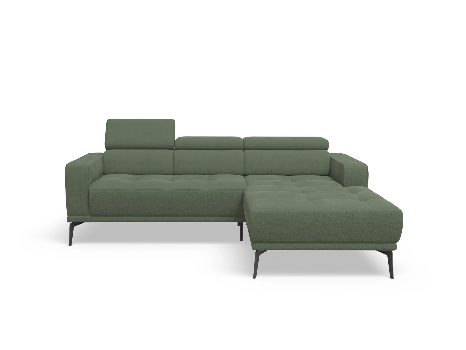 Ansicht des Produktes Marco Ecksofa rechts Abschluss offen in Stoff Grün