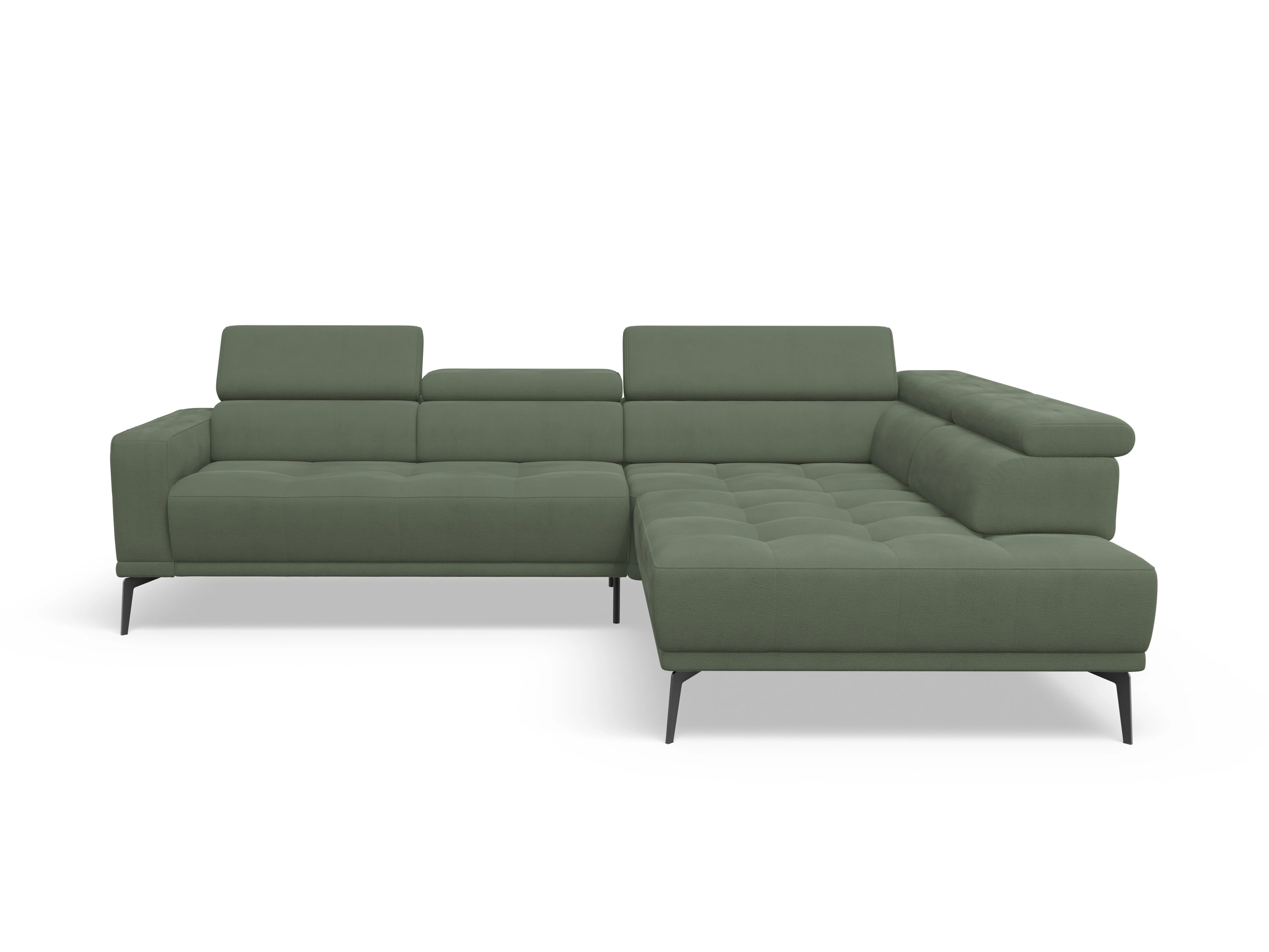 Ansicht des Produktes Marco Ecksofa rechts Abschluss offen in Stoff Grün