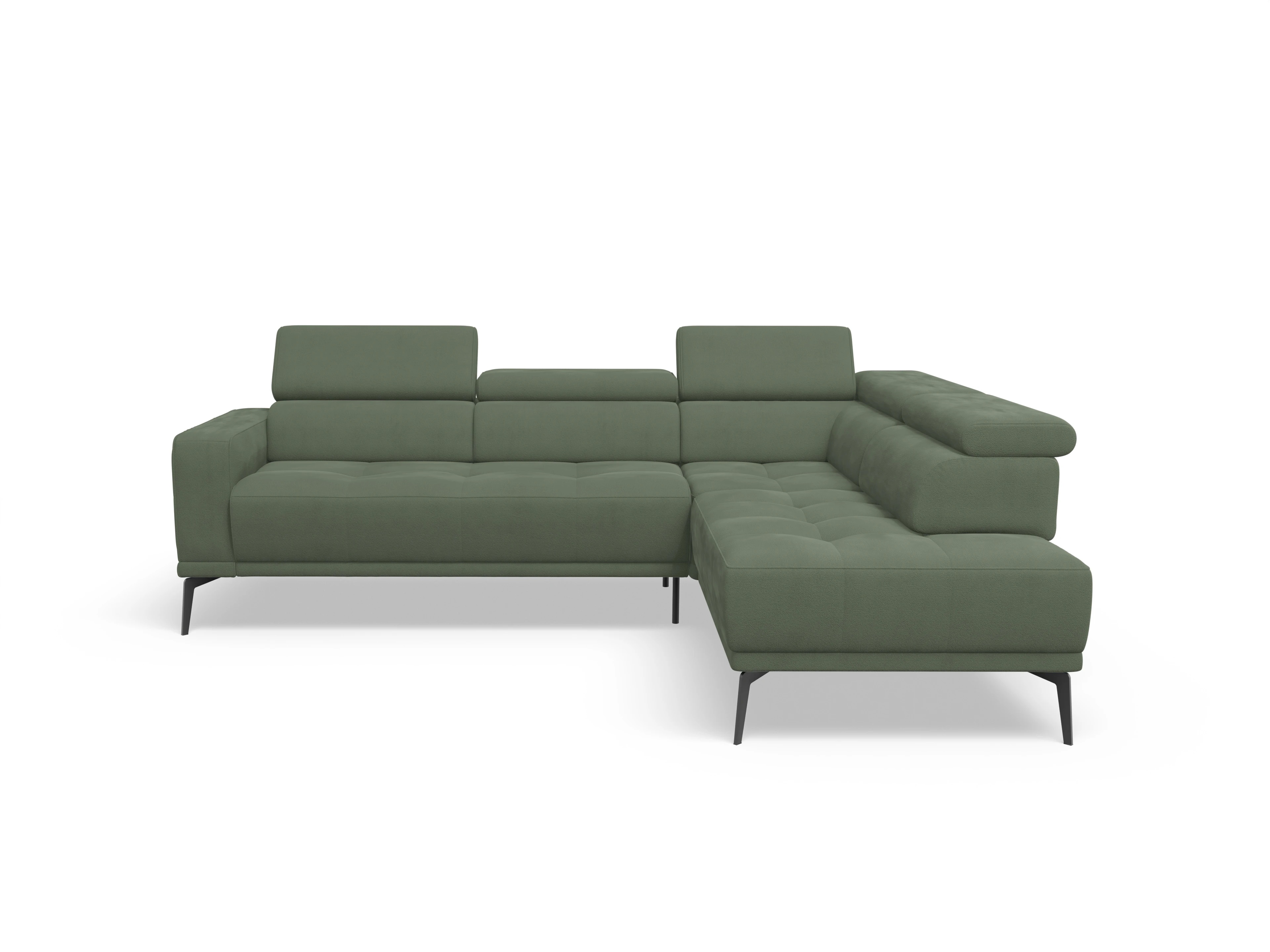 Ansicht des Produktes Marco Ecksofa rechts Abschluss offen in Stoff Grün