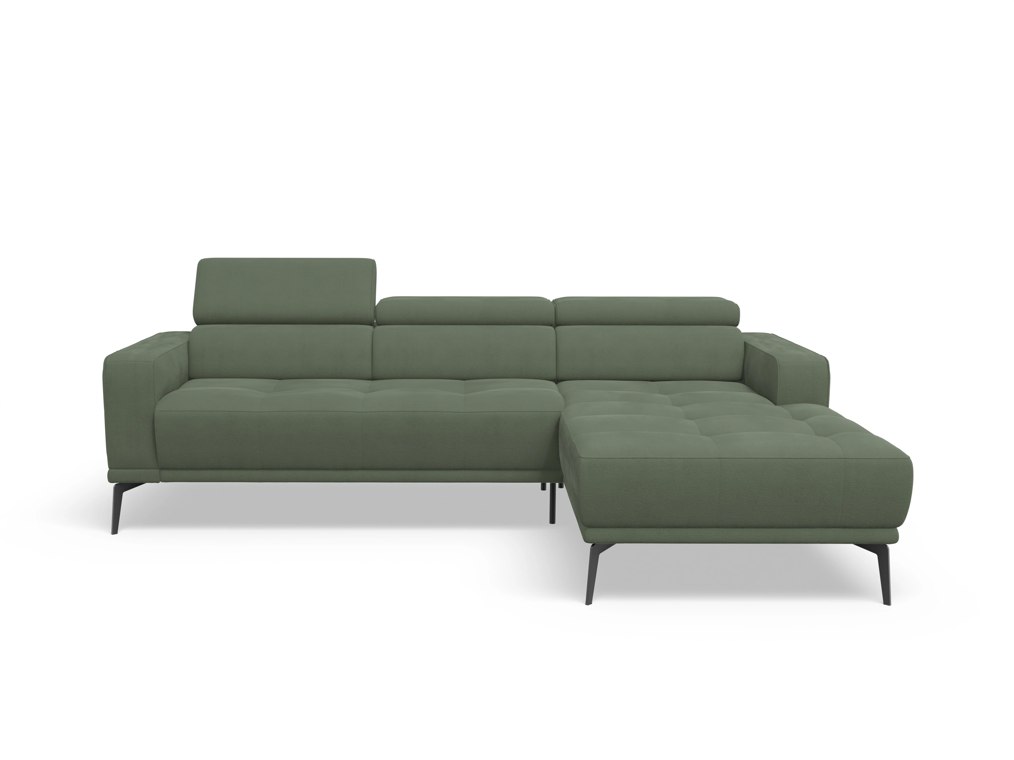 Marco LO Medium R Ansicht des Produktes Marco Ecksofa rechts Abschluss offen in Stoff Grün