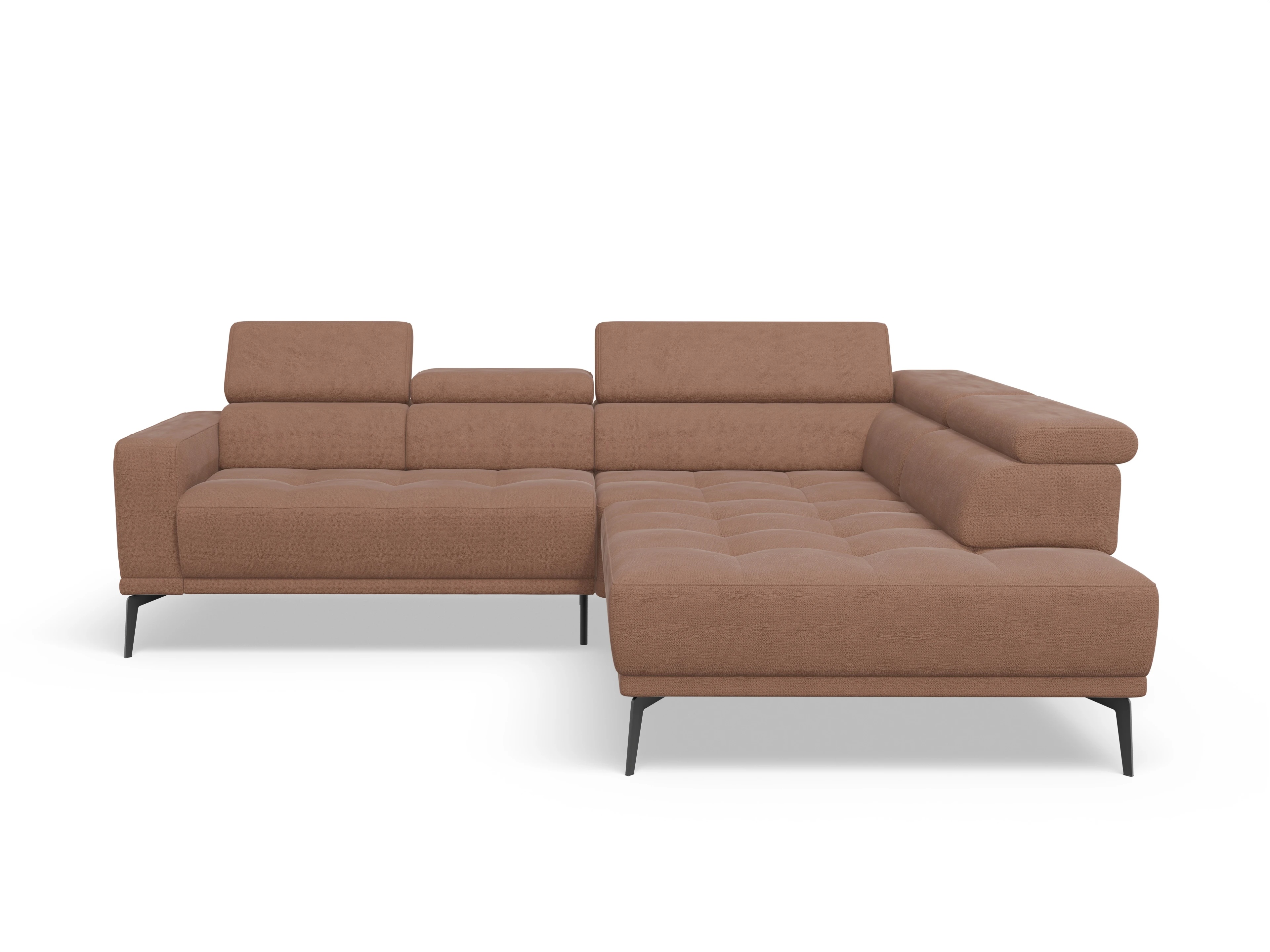 Ansicht des Produktes Marco Ecksofa rechts Abschluss offen in Stoff Orange