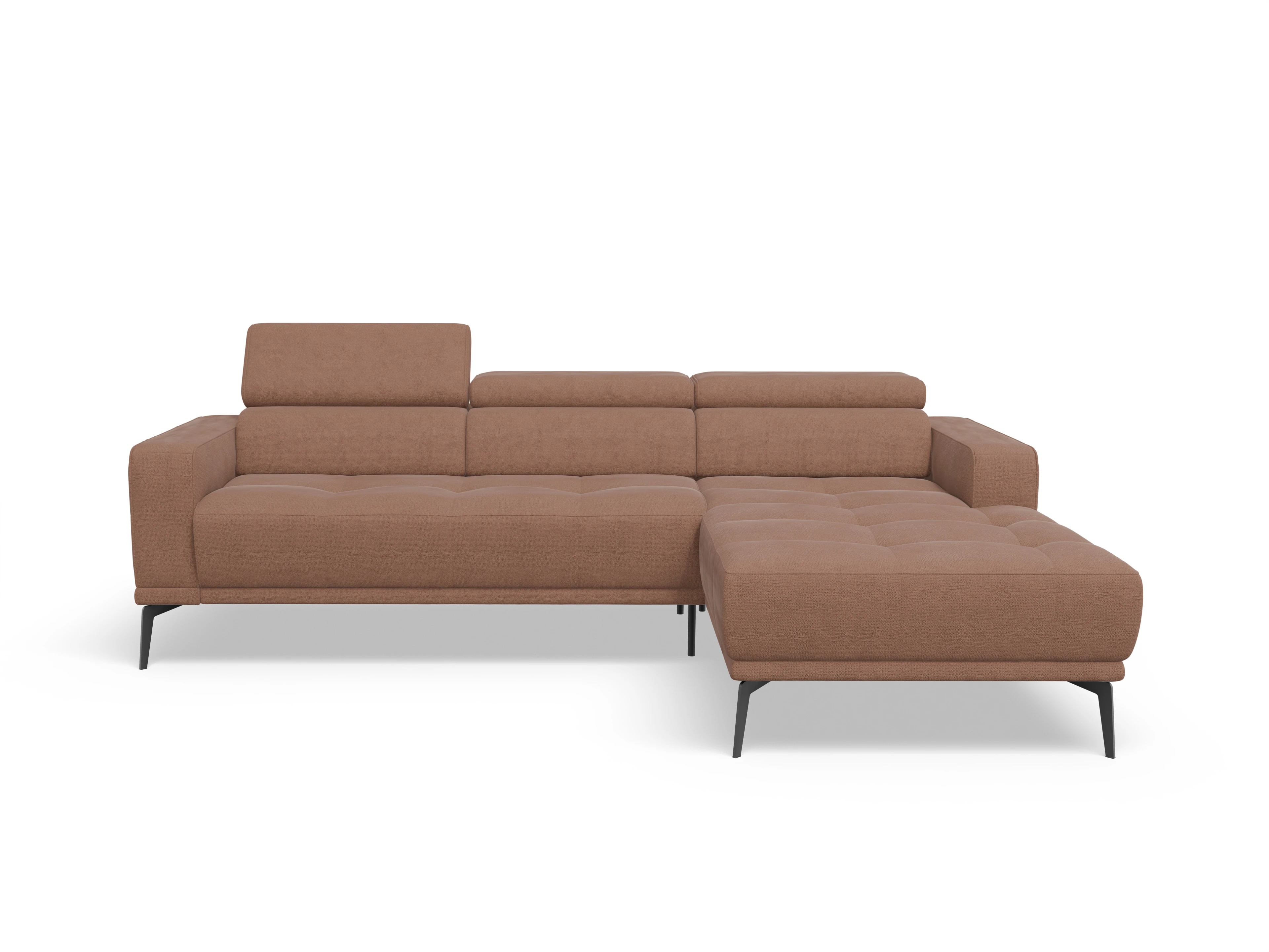 Ansicht des Produktes Marco Ecksofa rechts Abschluss offen in Stoff Orange