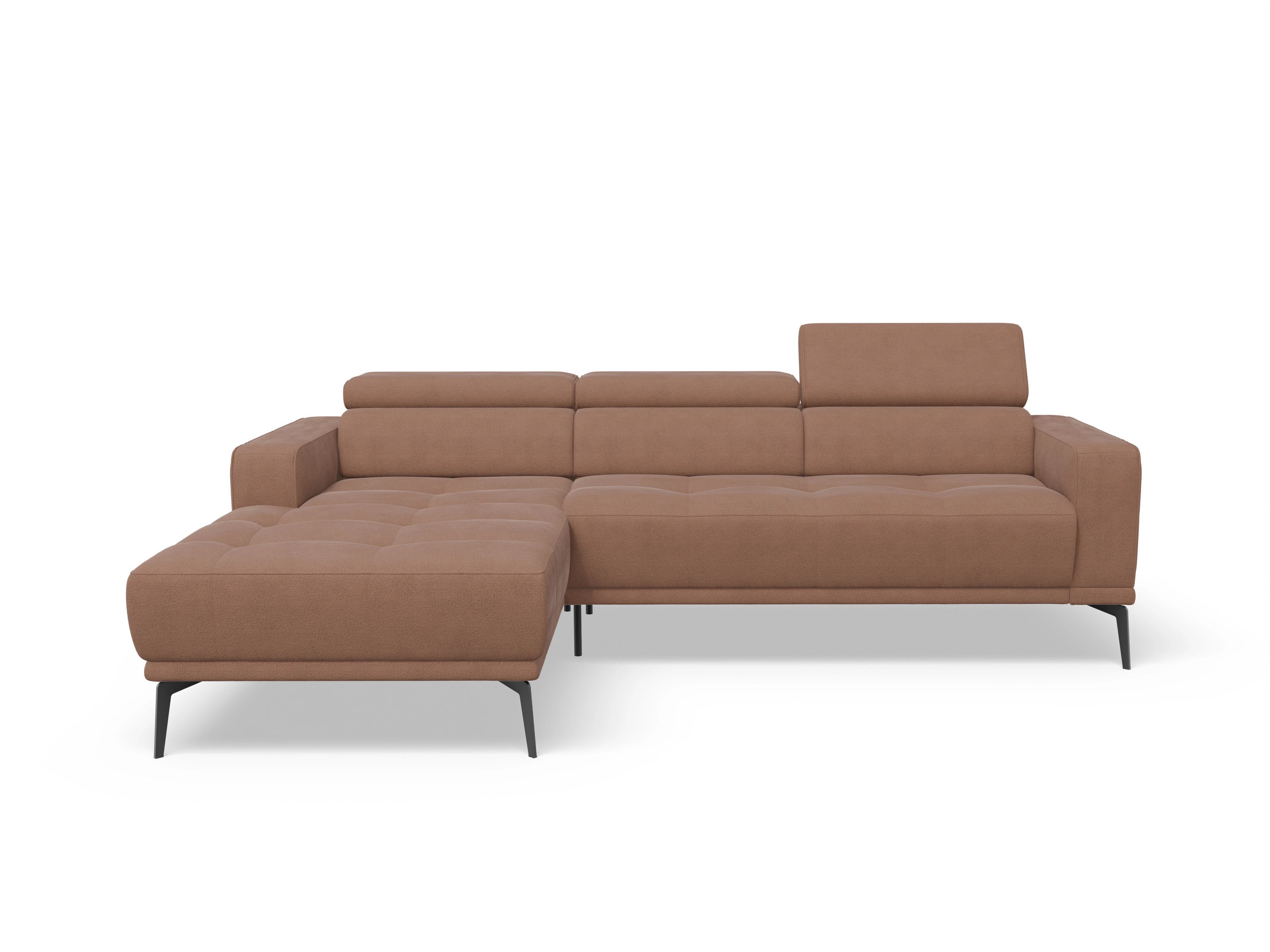 Ansicht des Produktes Marco Ecksofa links Abschluss offen in Stoff Orange