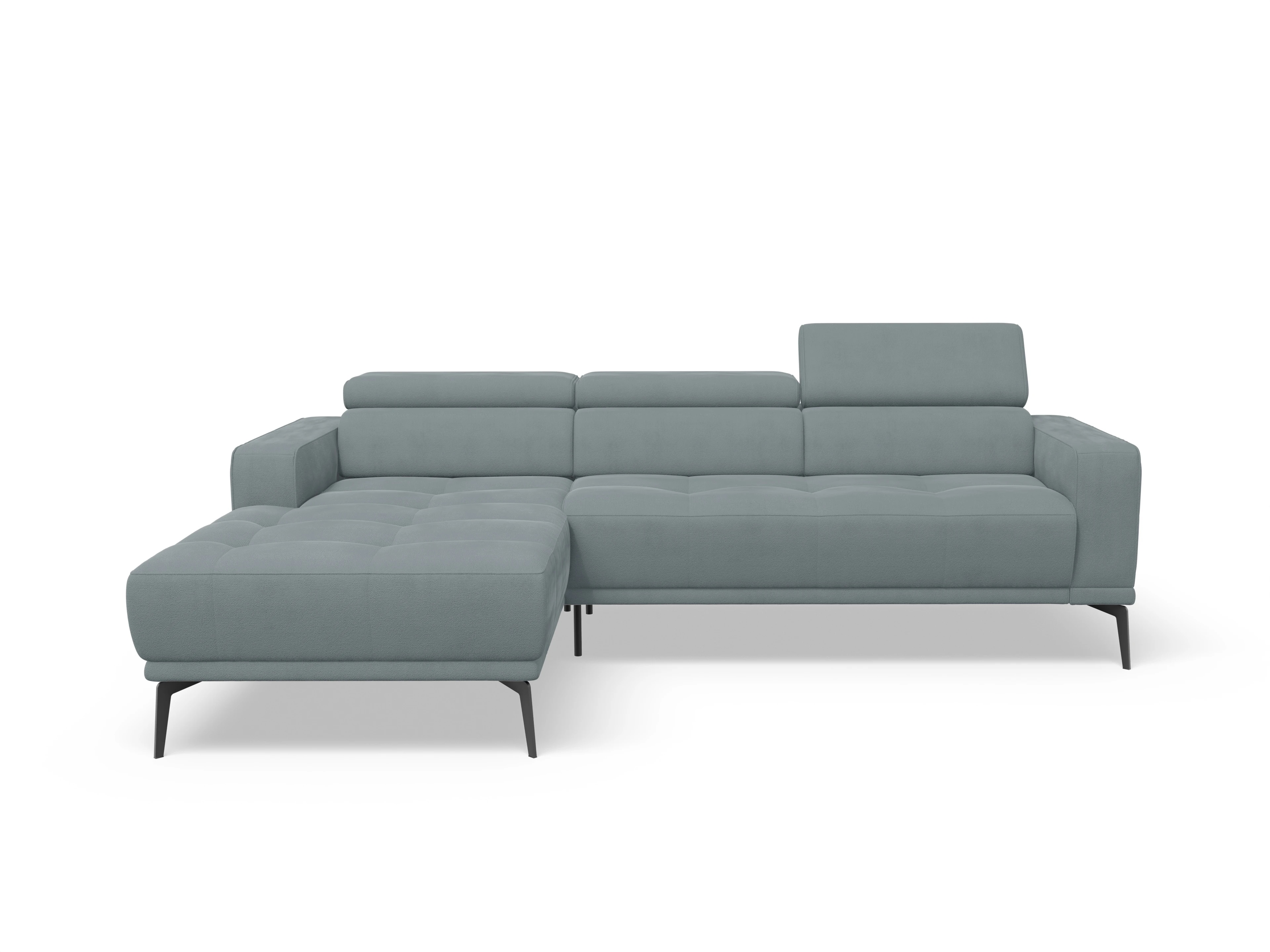 Ansicht des Produktes Marco Ecksofa links Abschluss offen in Stoff Blau