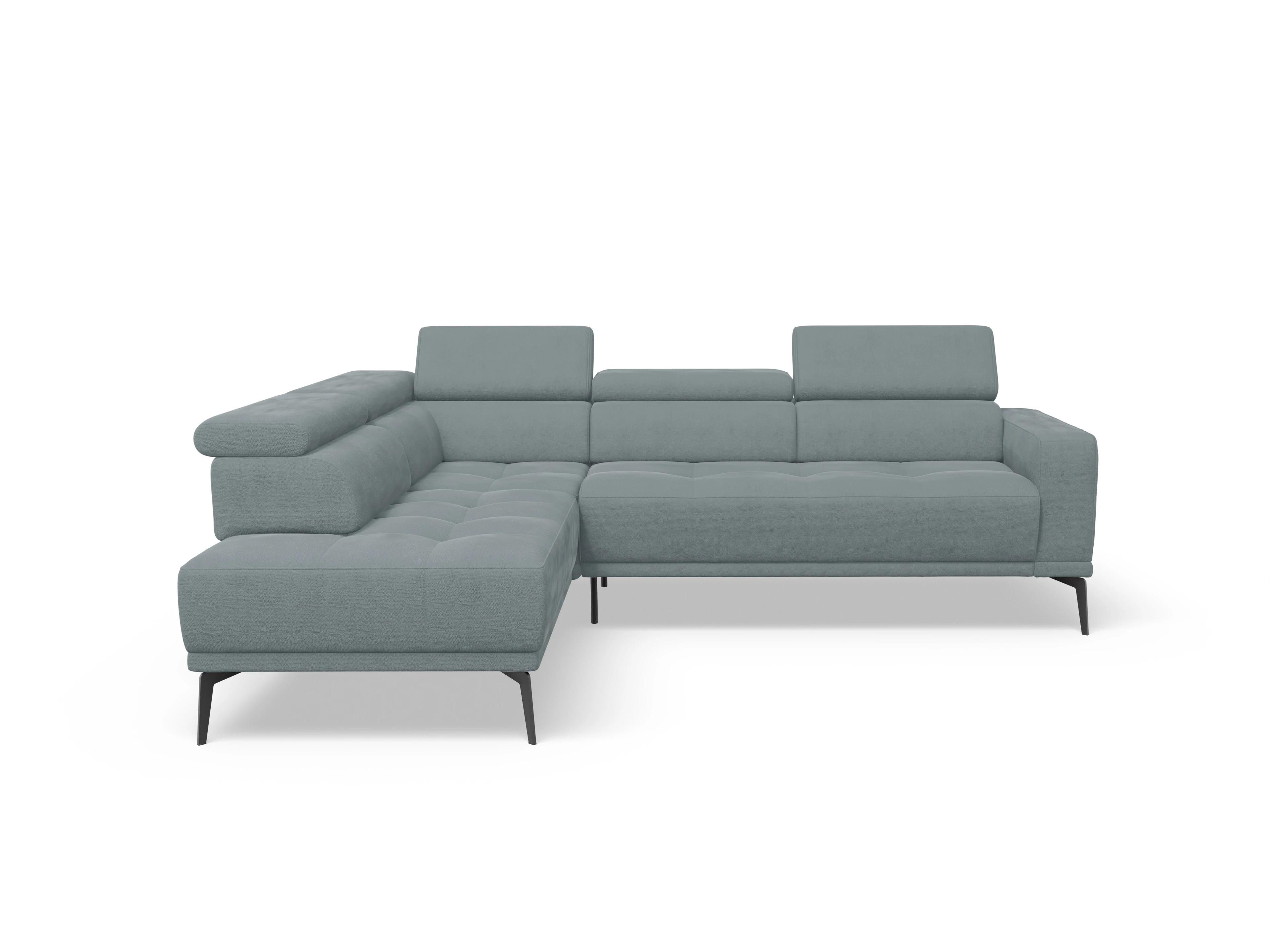 Ansicht des Produktes Marco Ecksofa links Abschluss offen in Stoff Blau