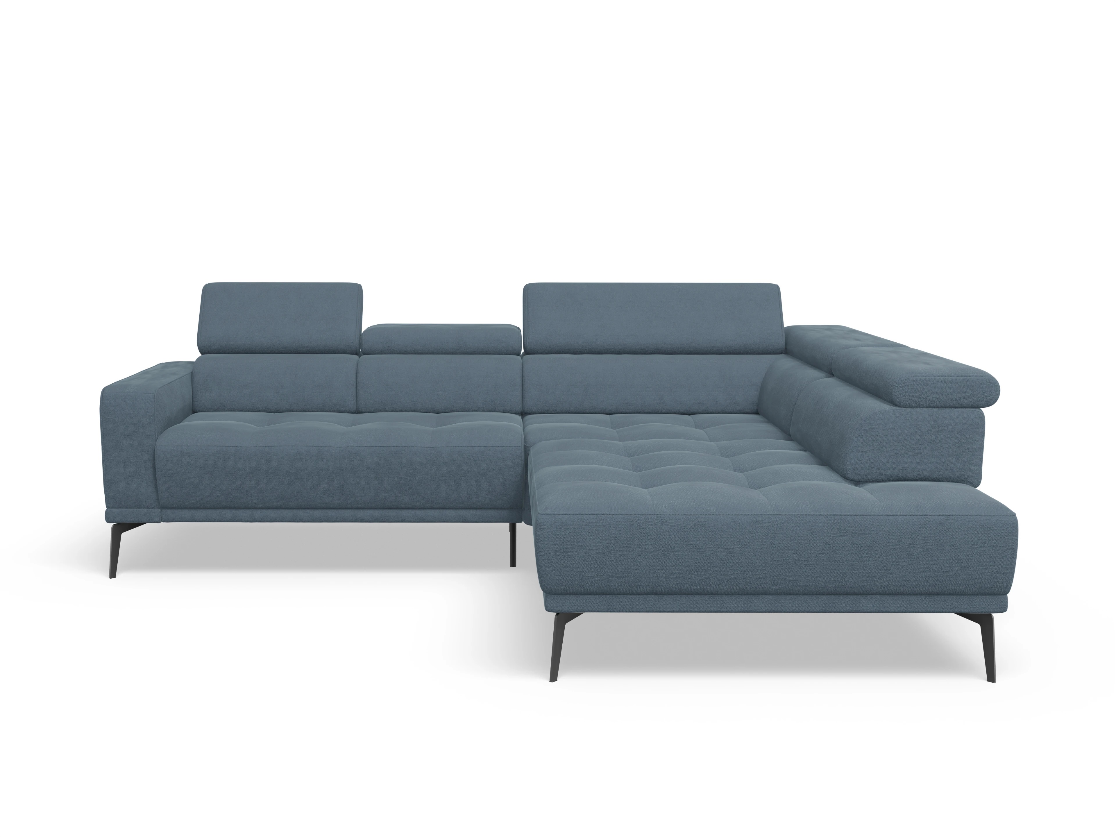 Ansicht des Produktes Marco Ecksofa rechts Abschluss offen in Stoff Blau