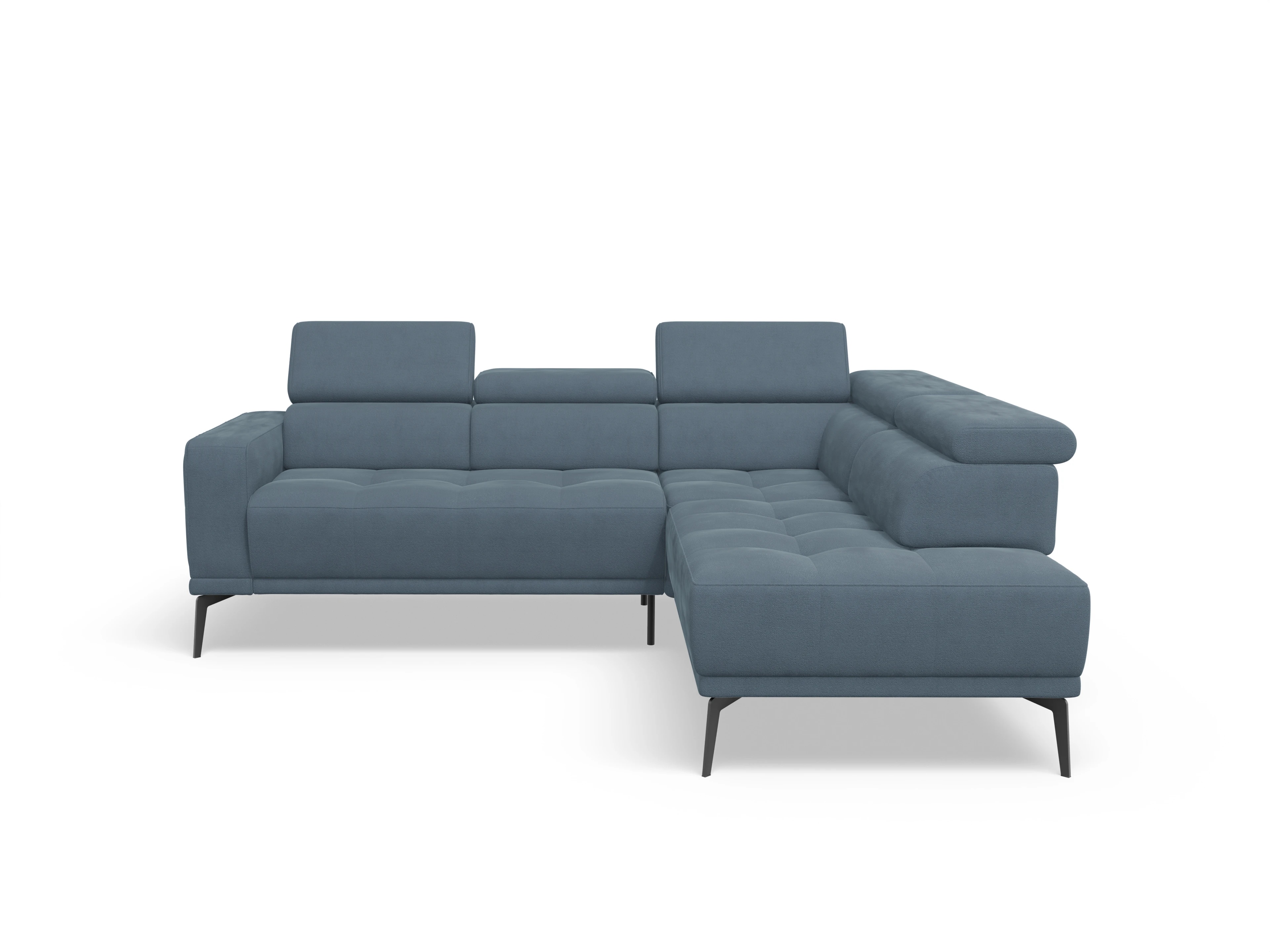 Marco Aho kl Small R Ansicht des Produktes Marco Ecksofa rechts Abschluss offen in Stoff Blau