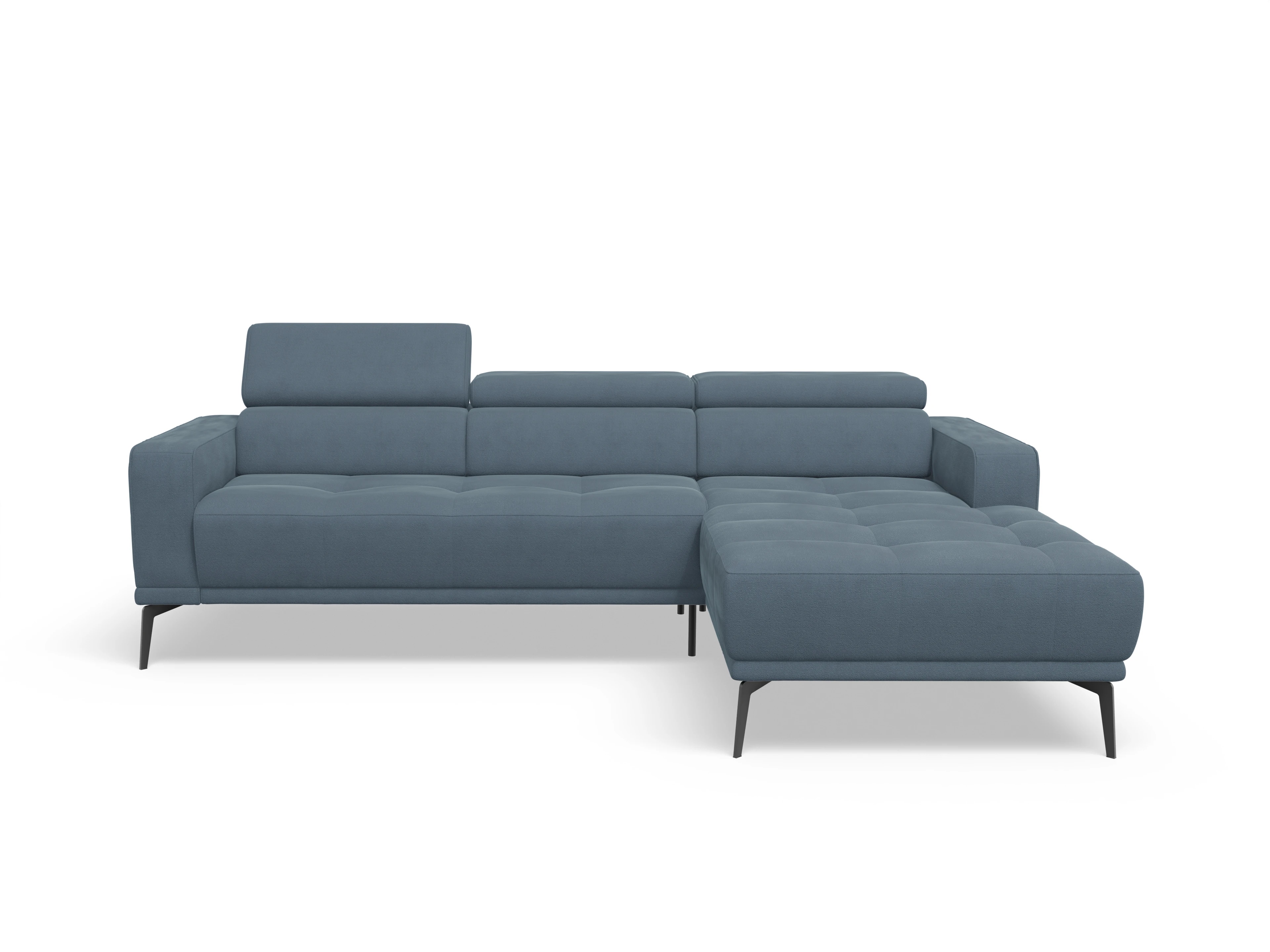 Ansicht des Produktes Marco Ecksofa rechts Abschluss offen in Stoff Blau