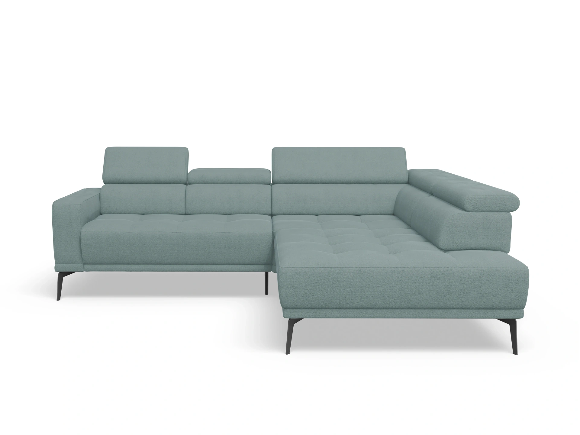 Ansicht des Produktes Marco Ecksofa rechts Abschluss offen in Stoff Blau