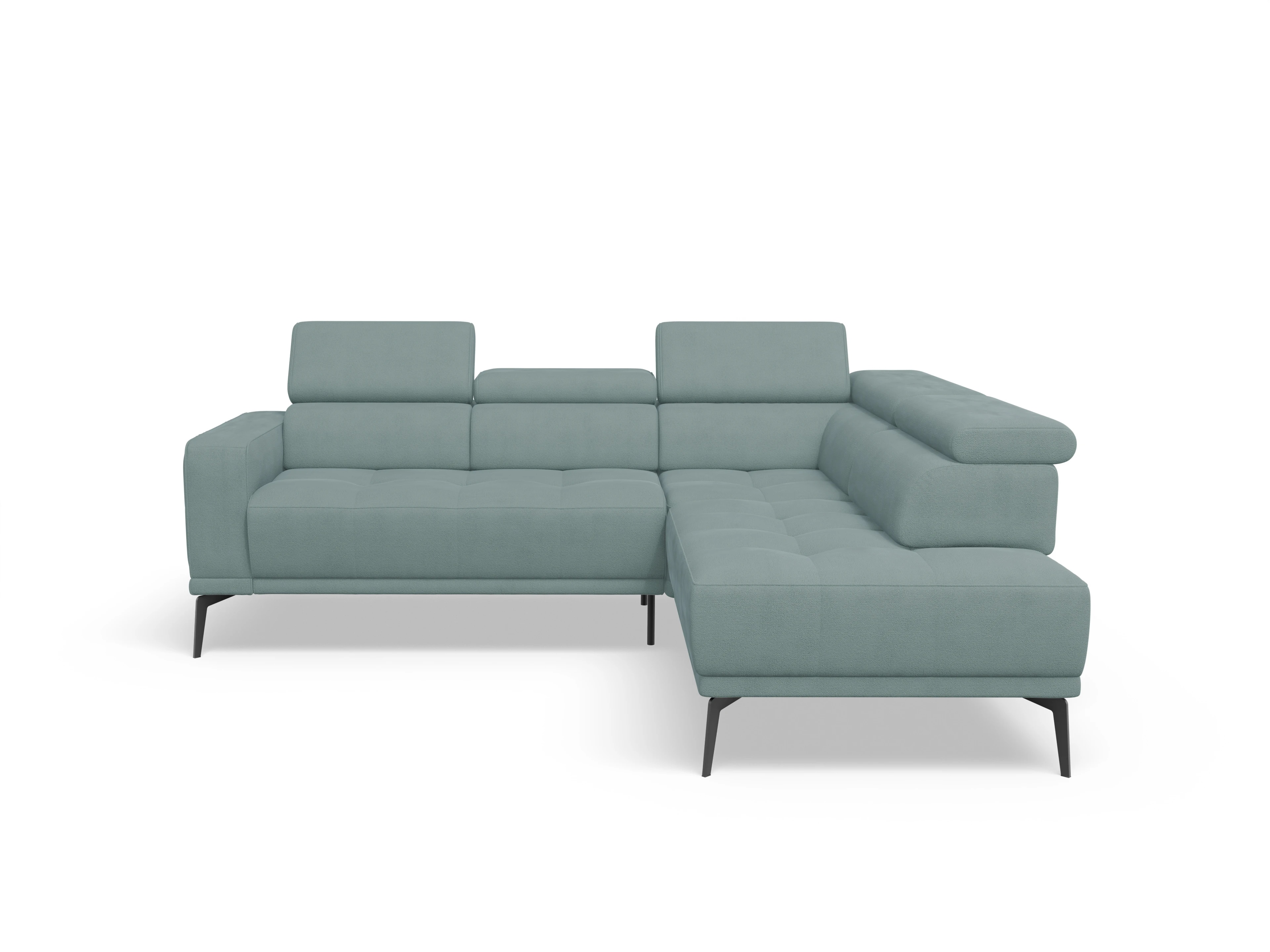 Marco Aho kl Small R Ansicht des Produktes Marco Ecksofa rechts Abschluss offen in Stoff Blau
