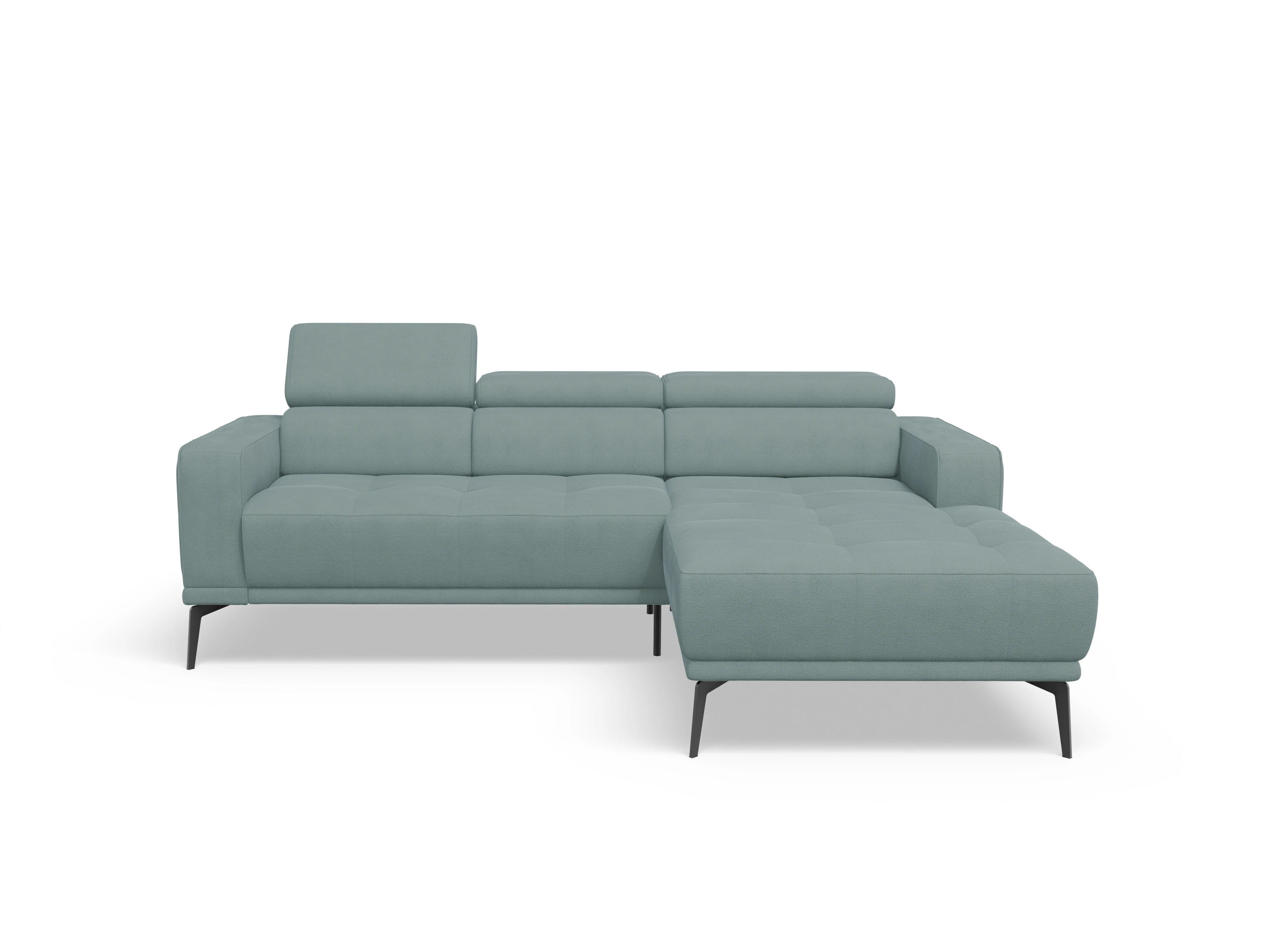 Ansicht des Produktes Marco Ecksofa rechts Abschluss offen in Stoff Blau