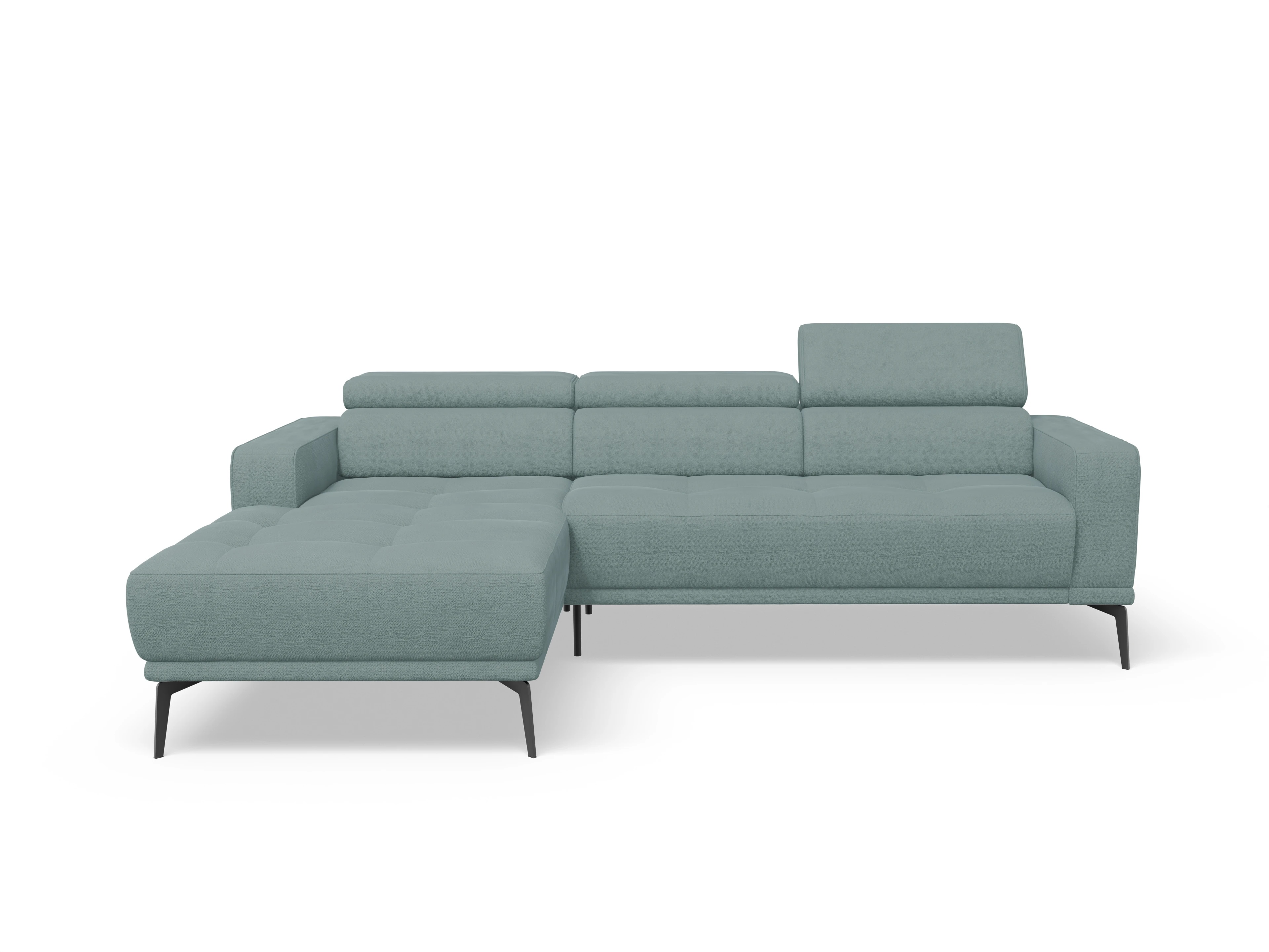 Ansicht des Produktes Marco Ecksofa links Abschluss offen in Stoff Blau