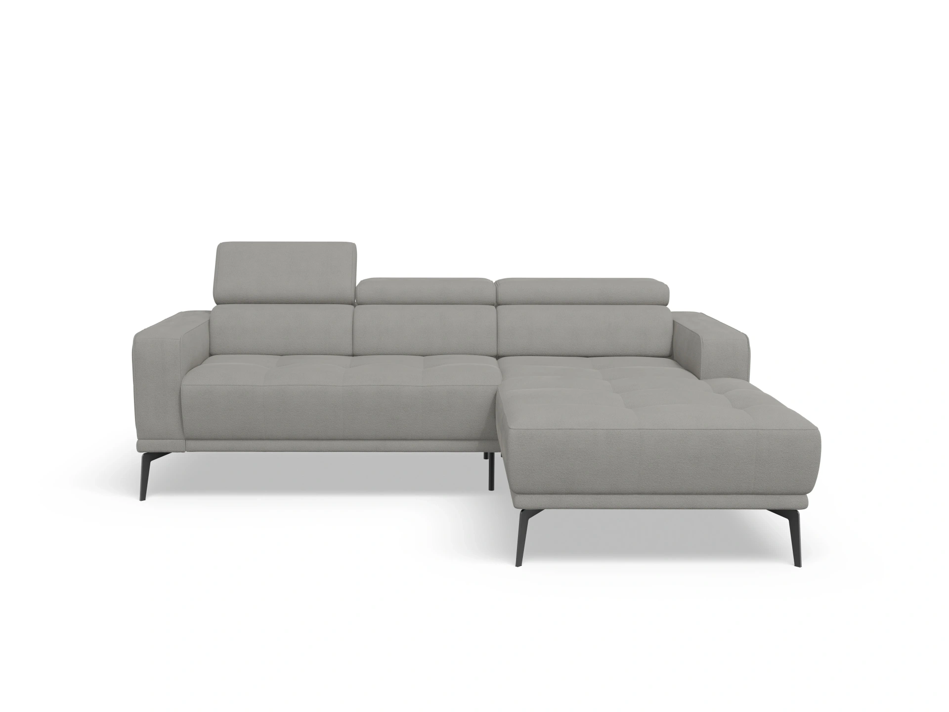 Ansicht des Produktes Marco Ecksofa rechts Abschluss offen in Stoff Grau
