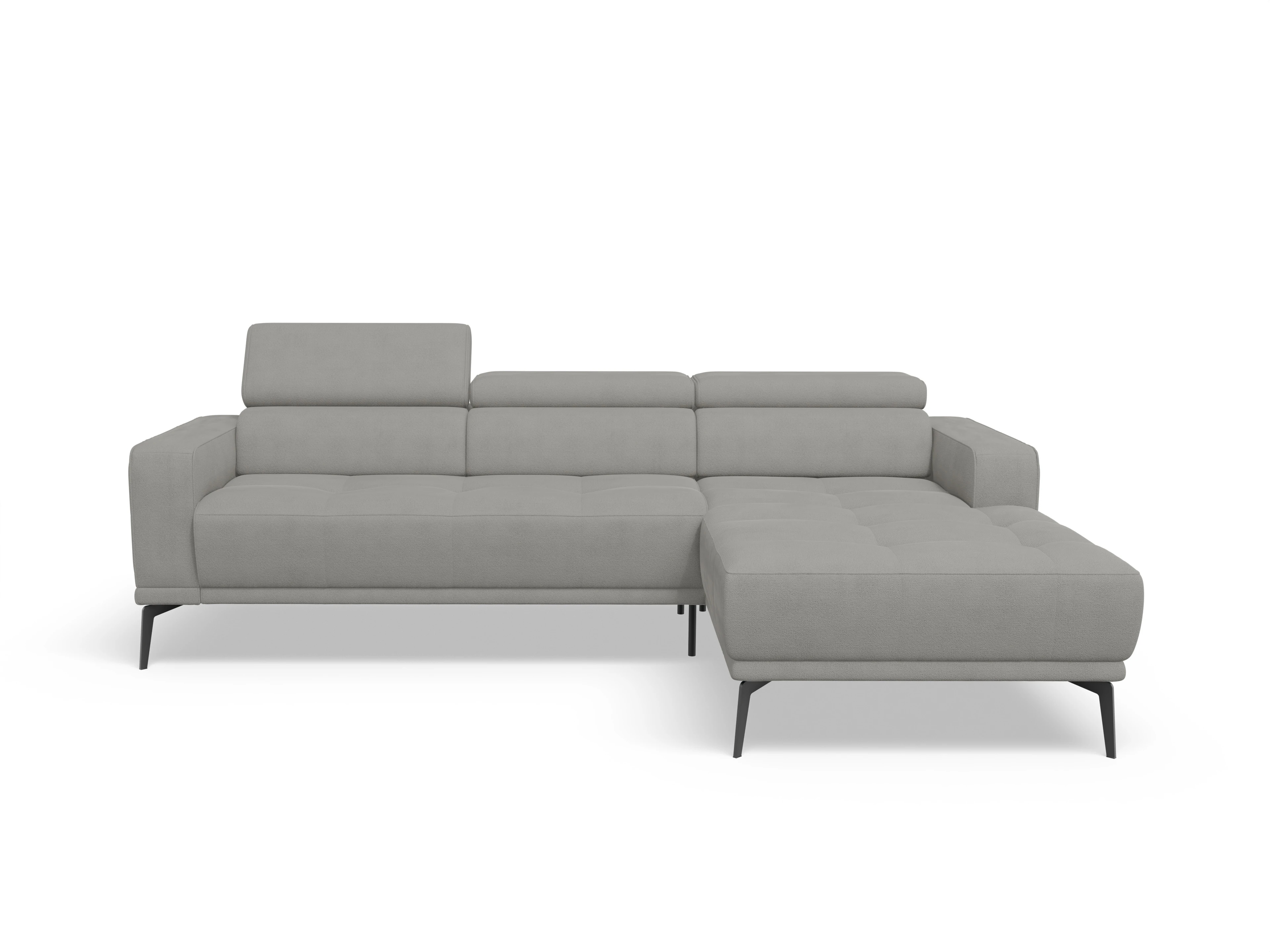 Marco LO Medium R Ansicht des Produktes Marco Ecksofa rechts Abschluss offen in Stoff Grau