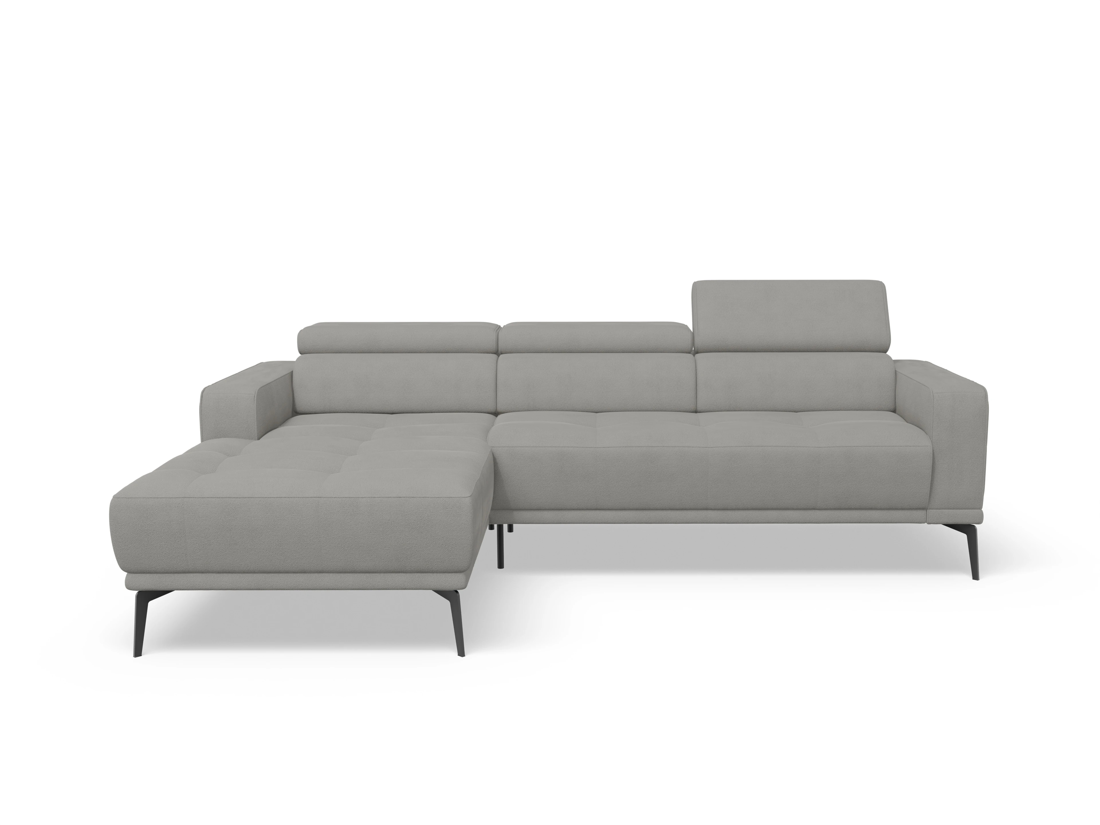 Ansicht des Produktes Marco Ecksofa links Abschluss offen in Stoff Grau