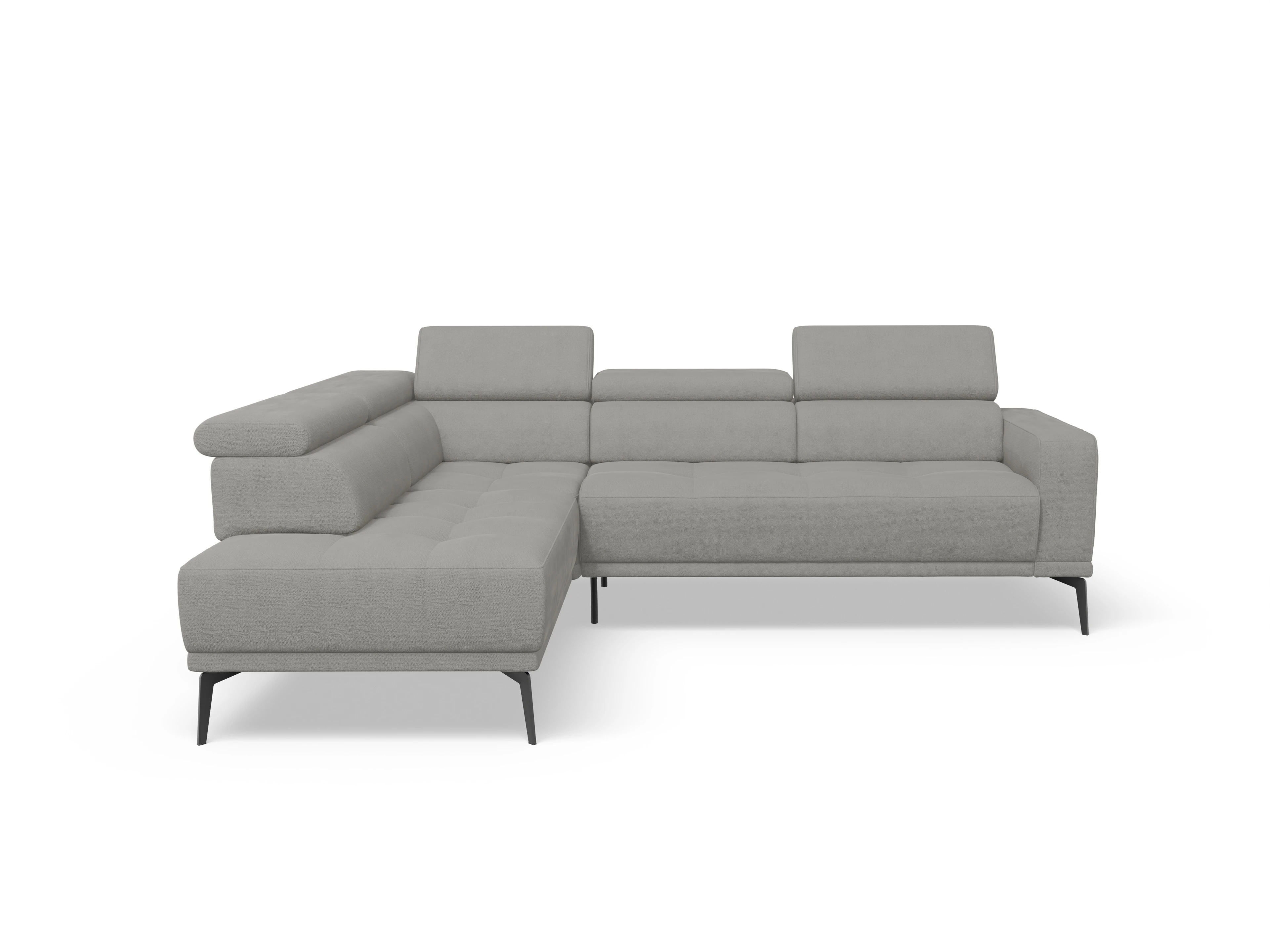 Ansicht des Produktes Marco Ecksofa links Abschluss offen in Stoff Grau