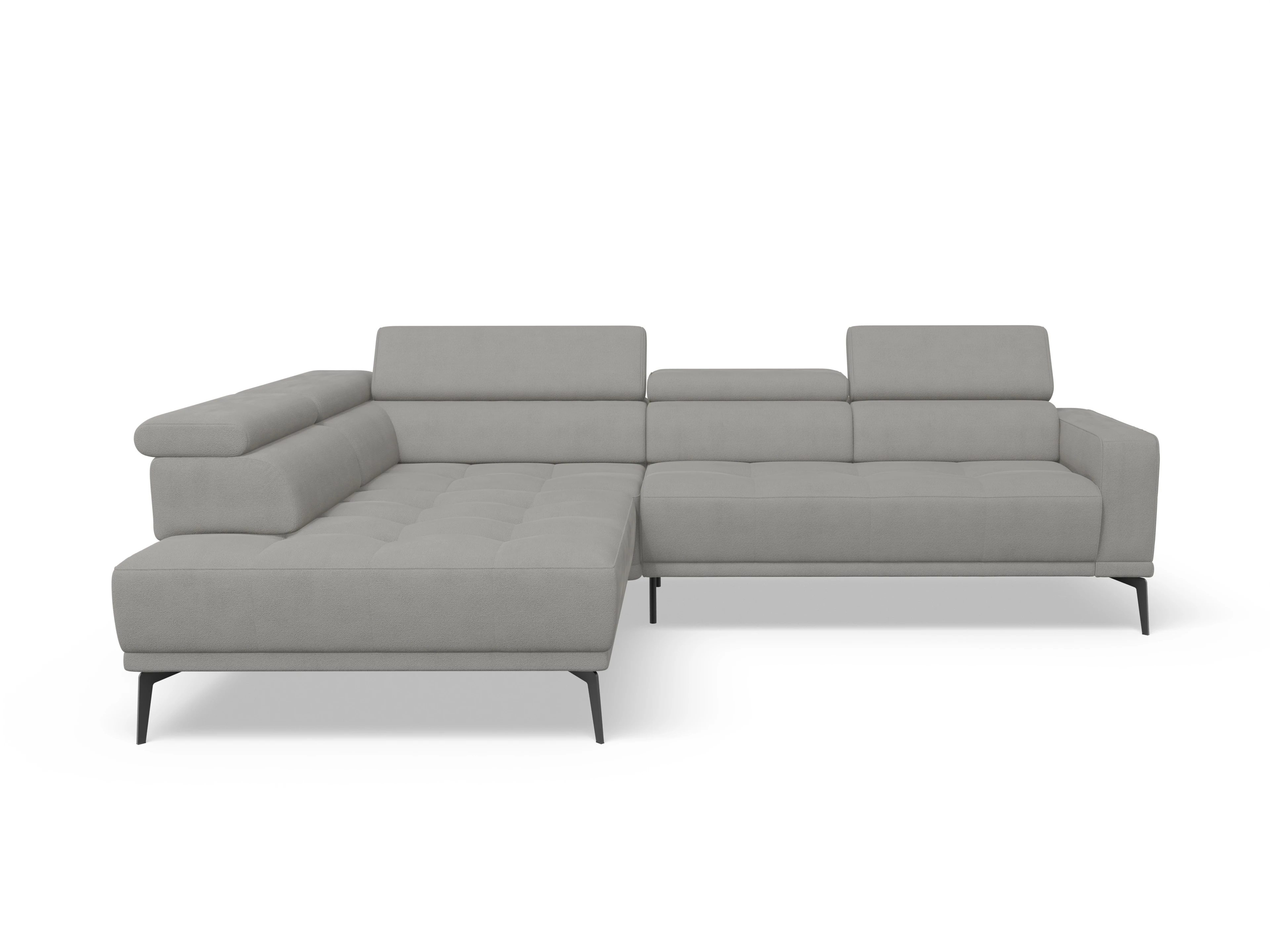 Ansicht des Produktes Marco Ecksofa links Abschluss offen in Stoff Grau