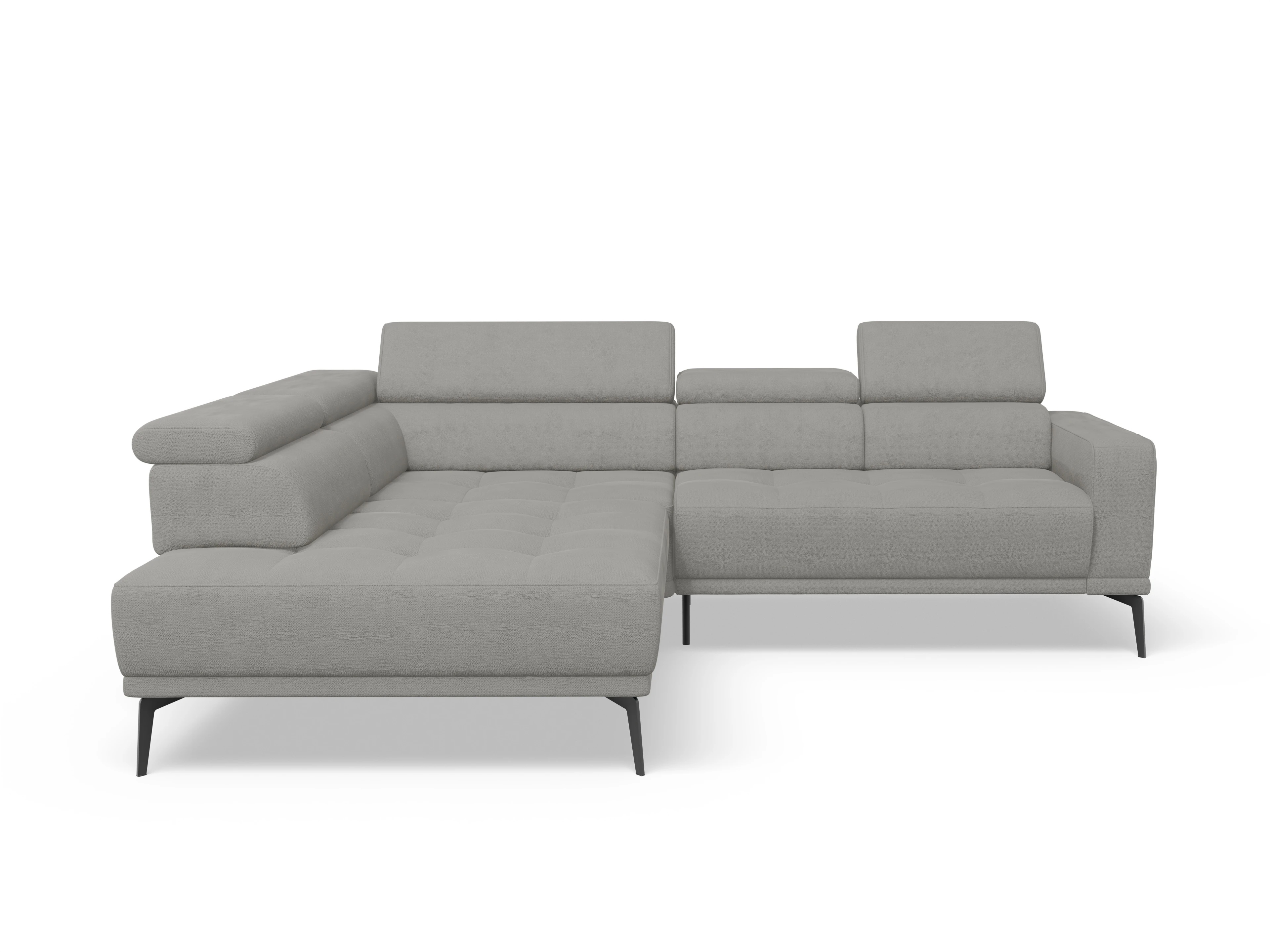 Ansicht des Produktes Marco Ecksofa links Abschluss offen in Stoff Grau