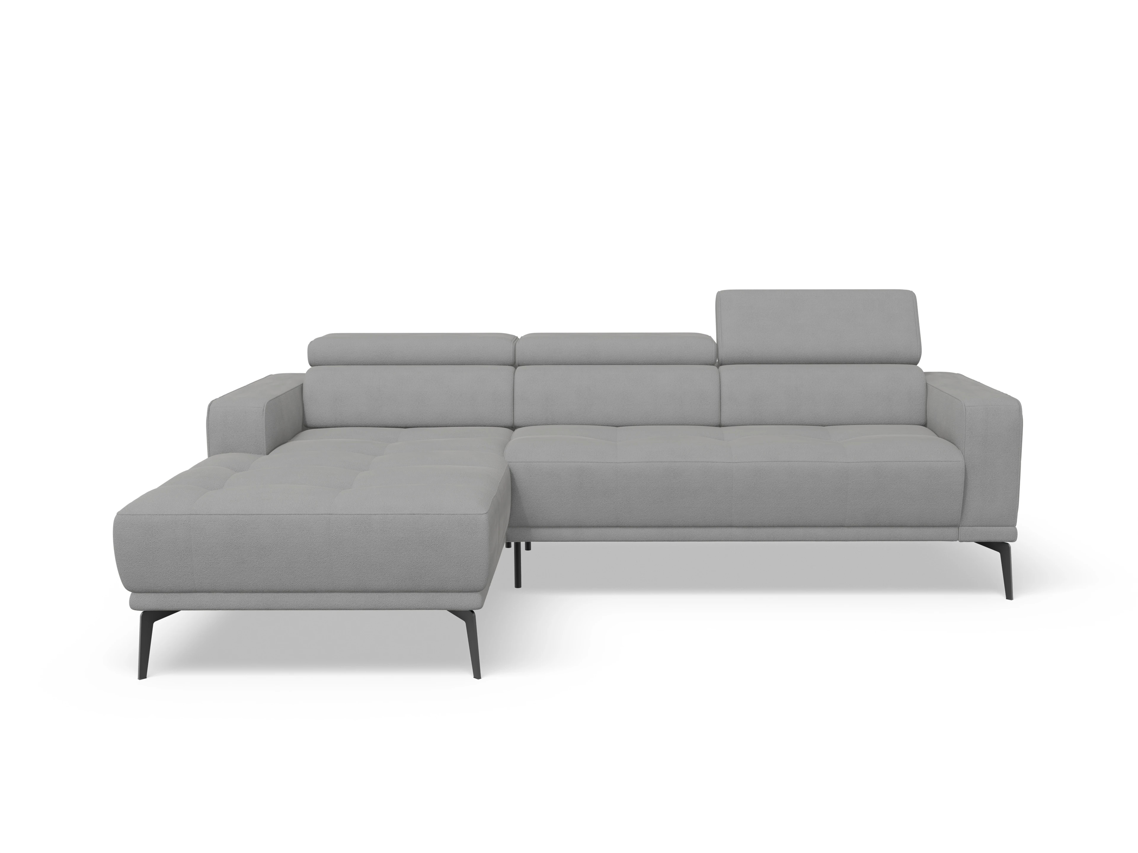 Ansicht des Produktes Marco Ecksofa links Abschluss offen in Stoff Grau