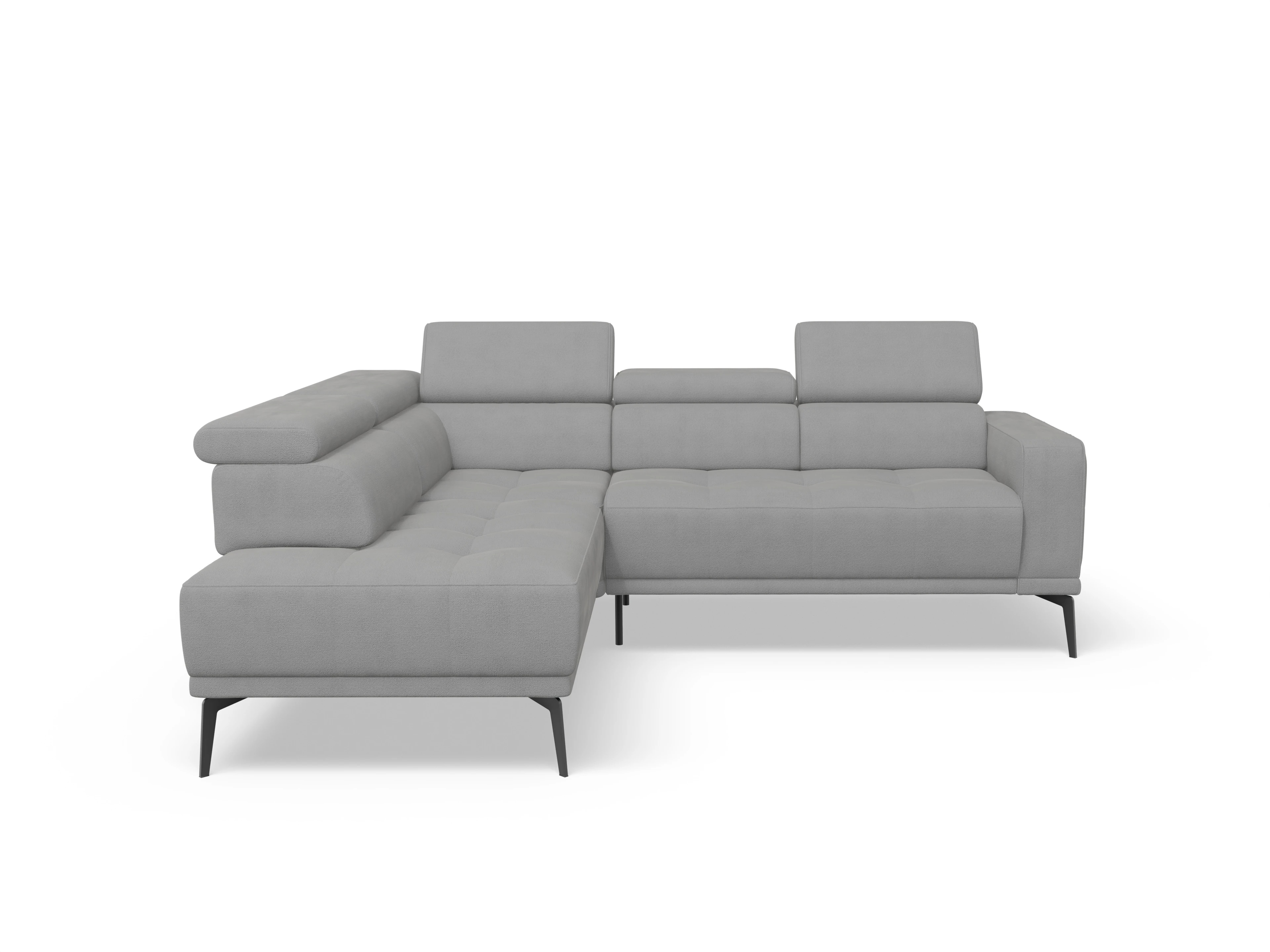 Ansicht des Produktes Marco Ecksofa links Abschluss offen in Stoff Grau