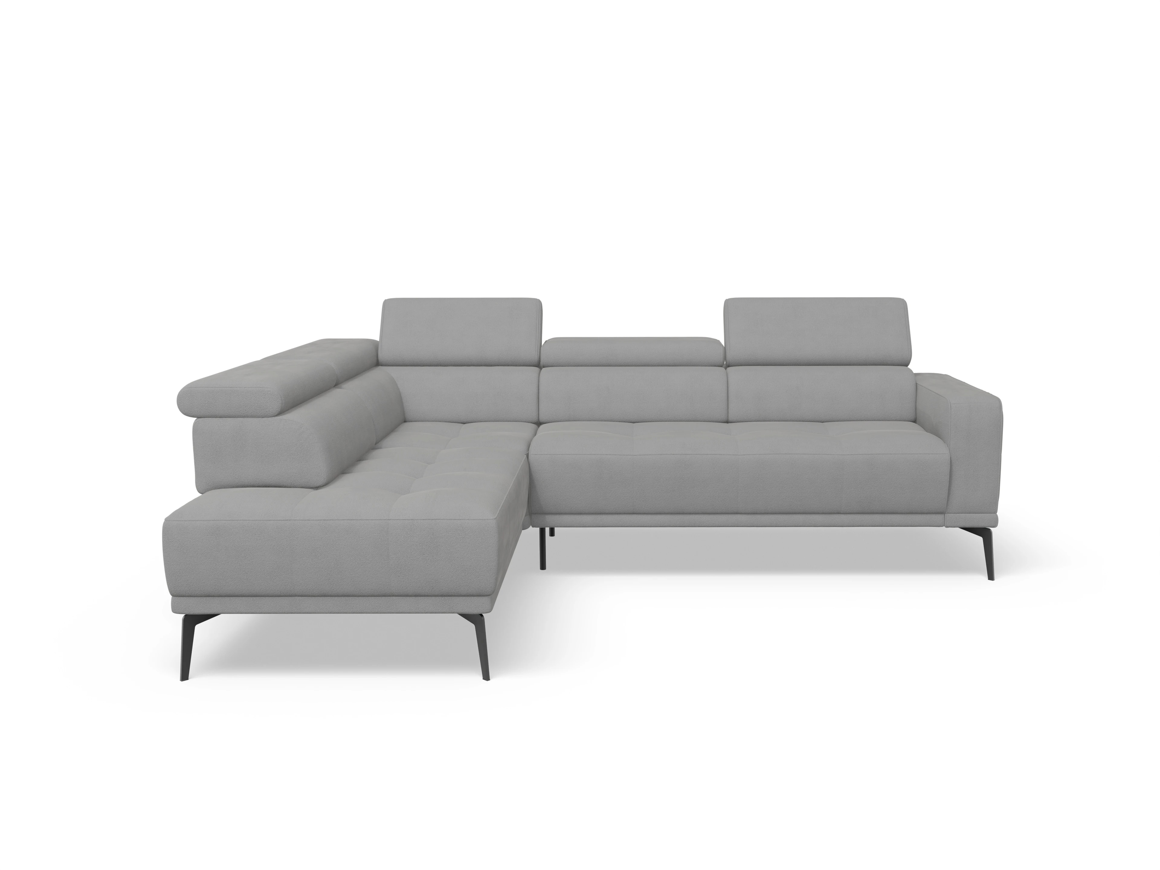 Ansicht des Produktes Marco Ecksofa links Abschluss offen in Stoff Grau